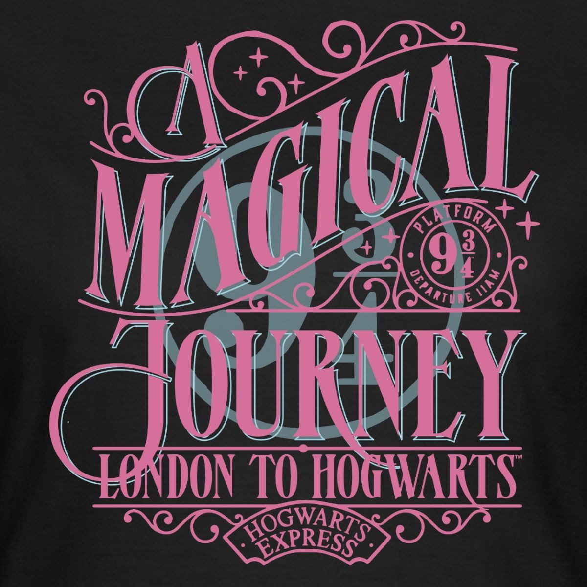 Spreadshirt T-Shirt Harry Potter Gleis 9 ¾ Design In Rosa & Blau Frauen T-Shirt (1-tlg) Slim Fit, fällt klein aus