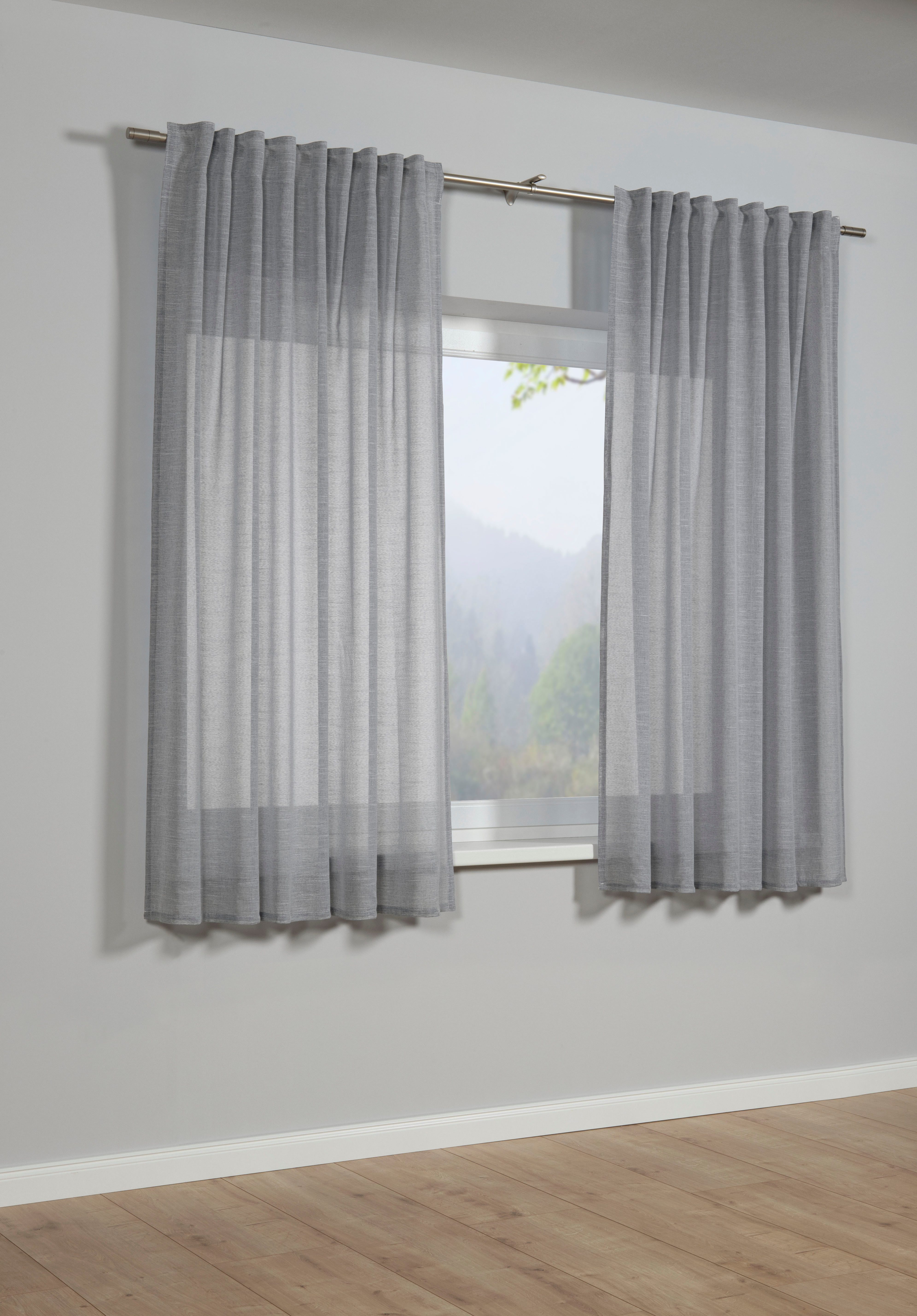 Sehlbach Gardine "Schal Leinenoptik" Schlaufen 1 tlg. mit Gardinenband und günstig online kaufen