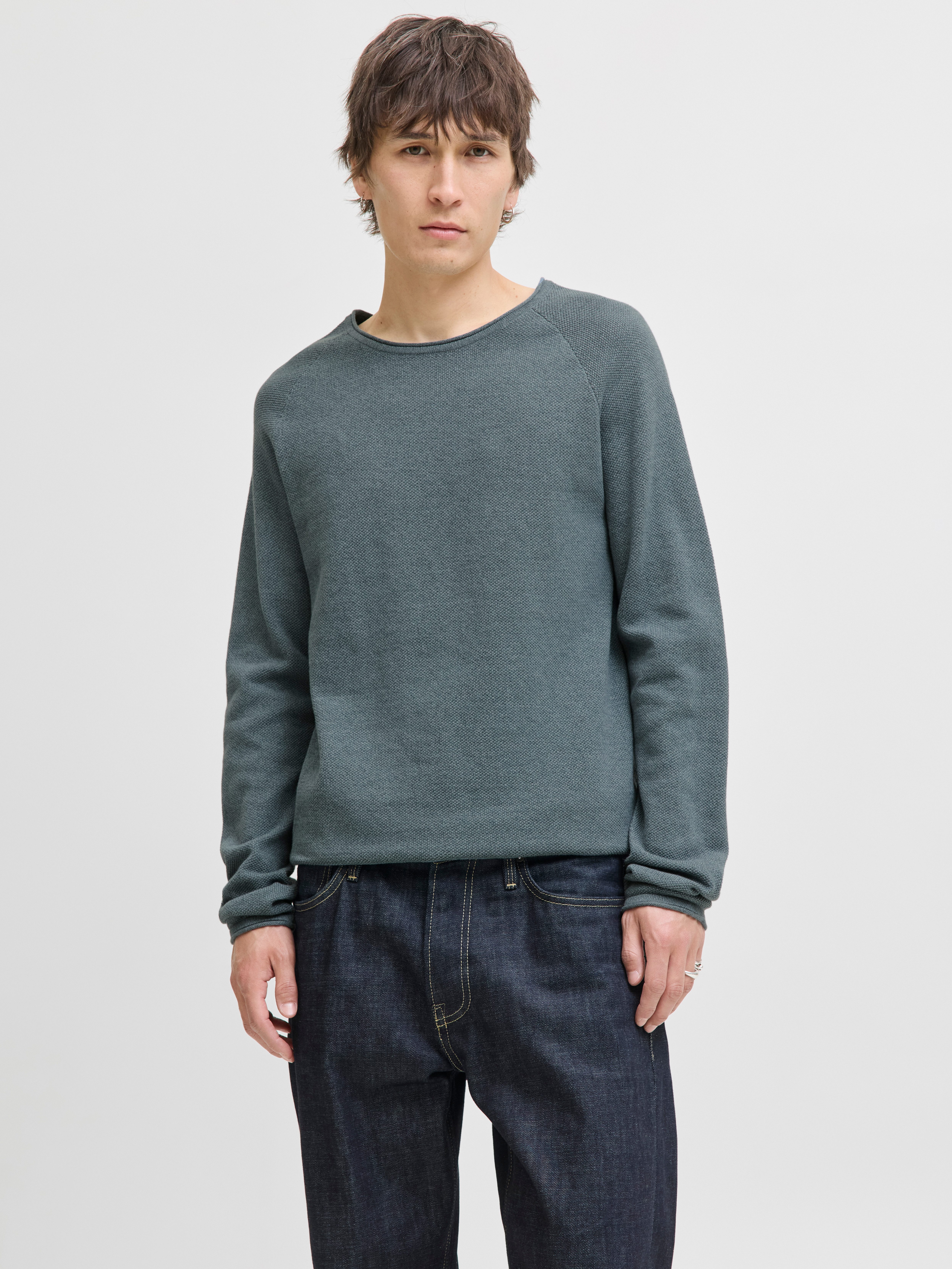 Jack & Jones Rundhalspullover JJEHILL KNIT CREW NECK NOOS mit Strukturstric günstig online kaufen