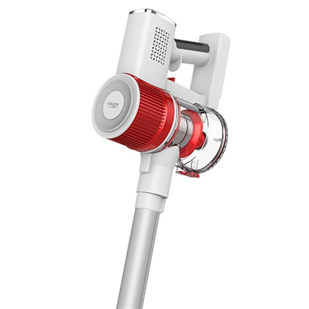 Adler Stielstaubsauger AD 7051, Akku Staubsauger, 300W, kabellos, Stabstaubsauger, LED Licht, weiß