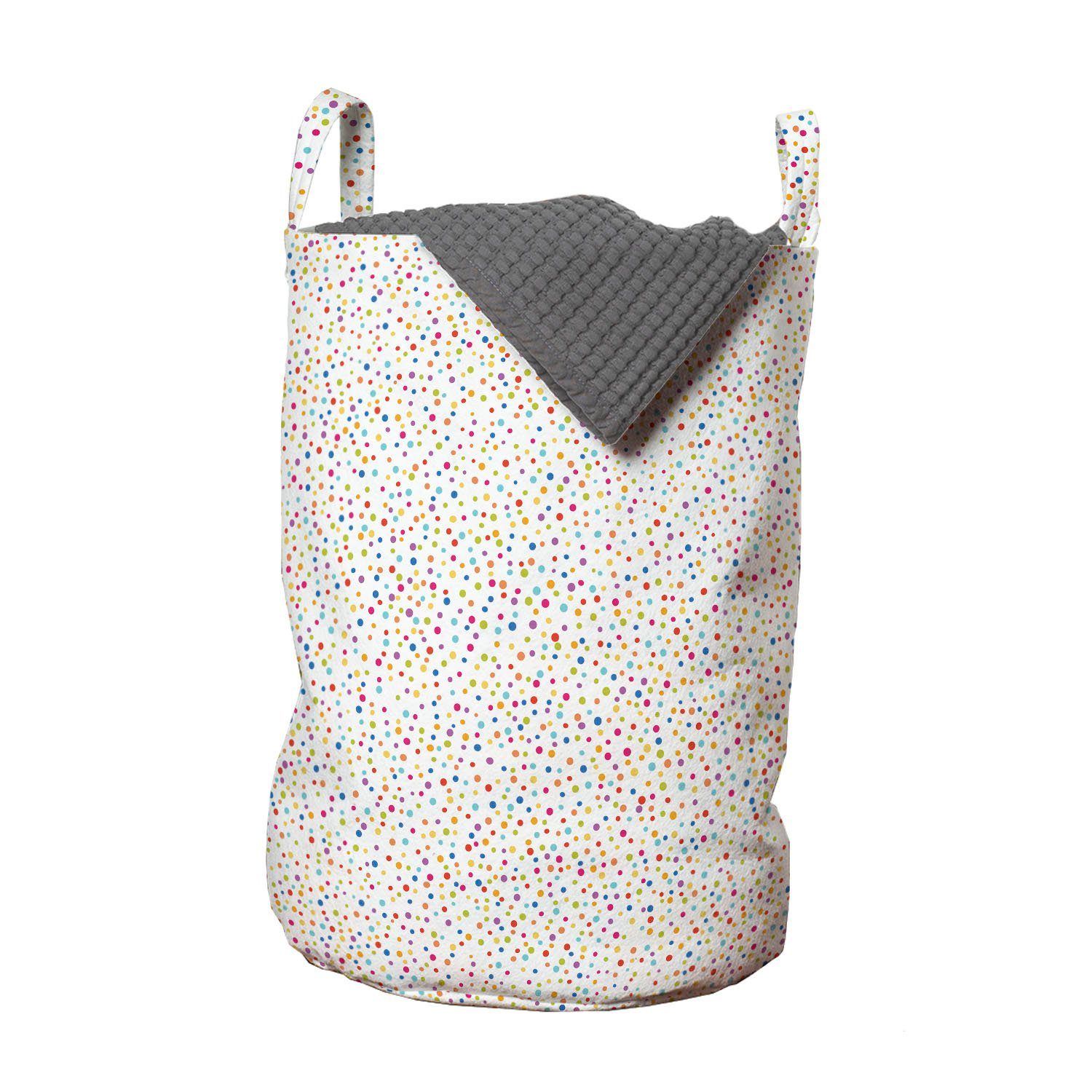 Wäschekorb Waschsalons, Wäschesäckchen Bunt Abakuhaus mit Kordelzugverschluss Griffen Regenbogen-Punkt-Muster für