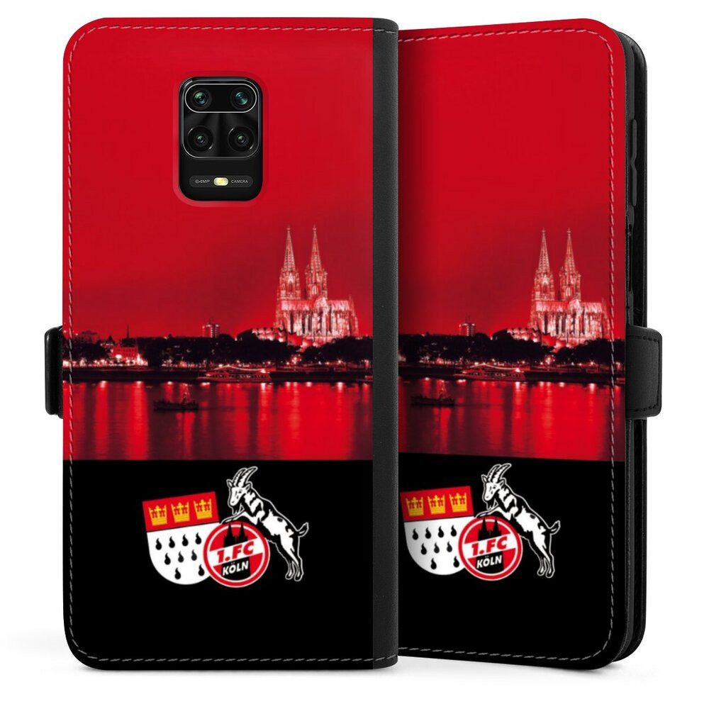 DeinDesign Handyhülle Skyline 1. FC Köln Offizielles Lizenzprodukt Skyline Köln Rot, Xiaomi Redmi Note 9s Hülle Handy Flip Case Wallet Cover
