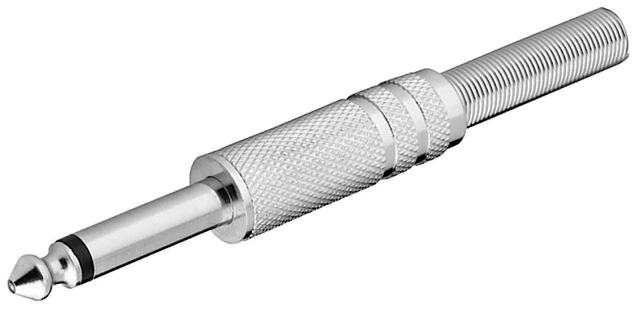 Goobay Джек штекер, 6,35mm, Mono / 2 Polig, Metallausführung mit Audio- & Video-Adapter