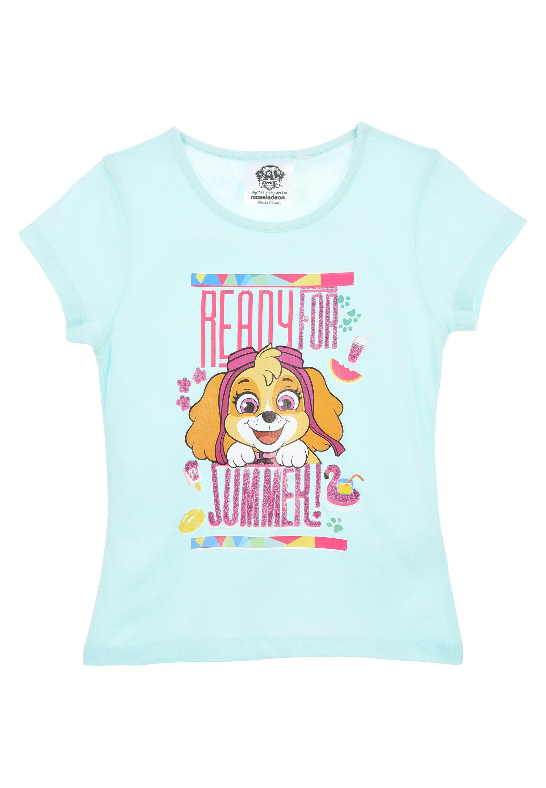 PAW PATROL T-Shirt Mädchen kurzarm Shirt Kinder T-Shirt Türkis