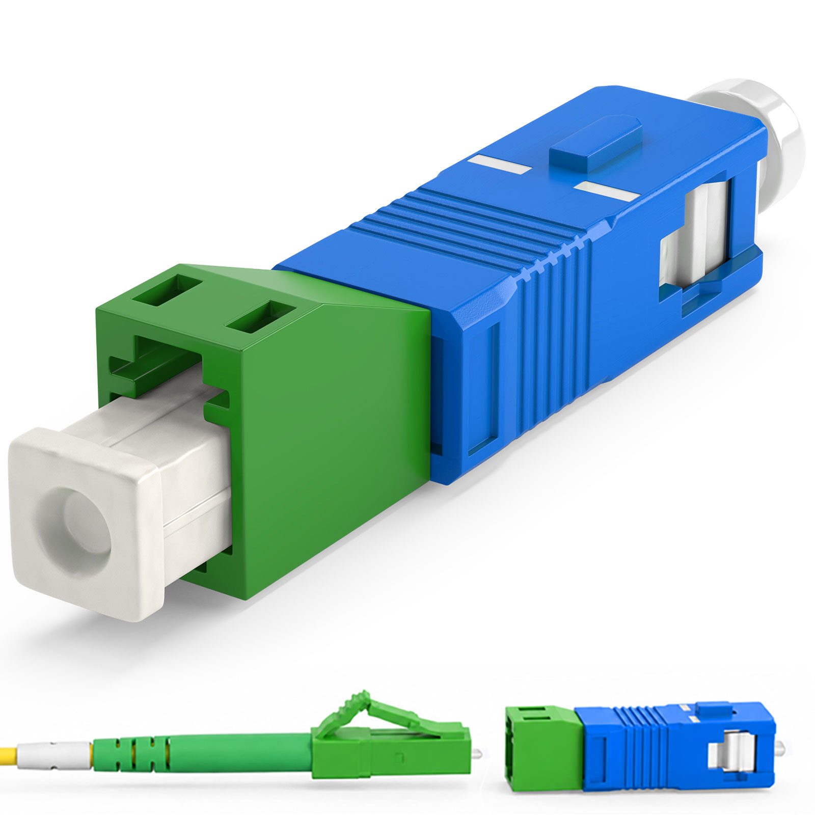 HB-DIGITAL LWL Adapter LC/APC auf SC/UPC Simplex Glasfaserkabel, Nur fuer passende LC/APC und SC/UPC Singlemode Anschluesse geeignet