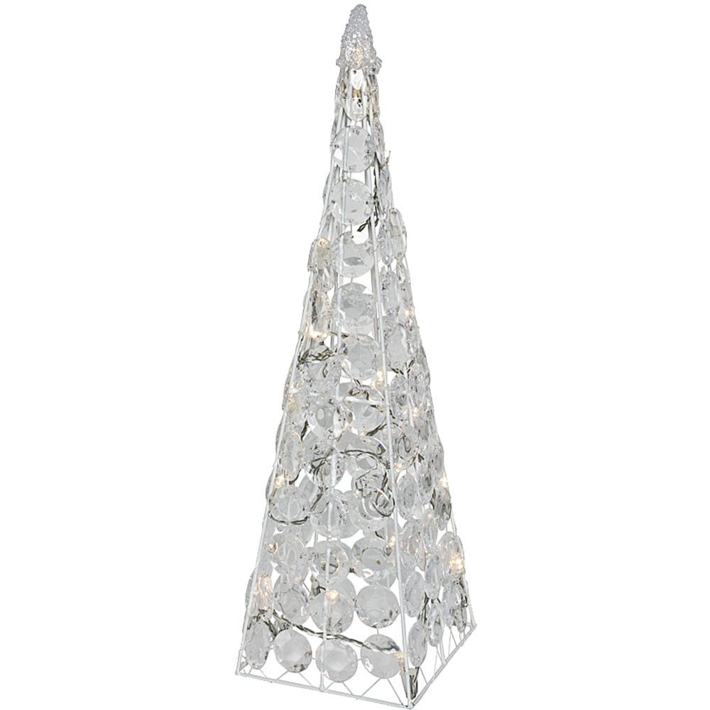 matches21 HOME & HOBBY Dekolicht Weihnachtsbeleuchtung LED-Pyramide Acryl weiß 1 Stk 13x45 cm, LED, fest integriert, warmweiß