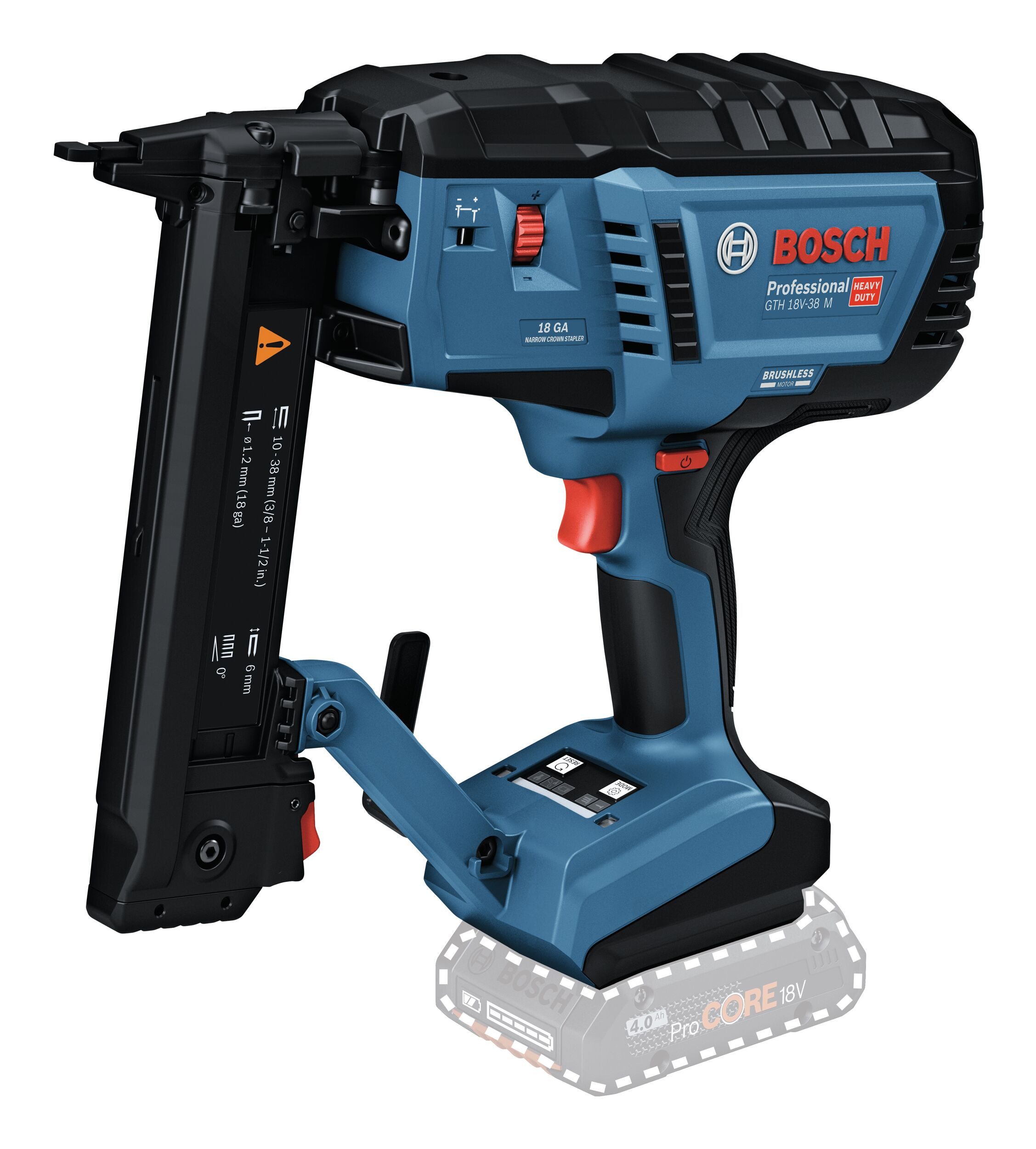 BOSCH Akku-Stauchkopfnagler GTH 18V-38 M, 18 in V, Holzklammerer Heavy Duty Ohne Akku - in L-BOXX 238