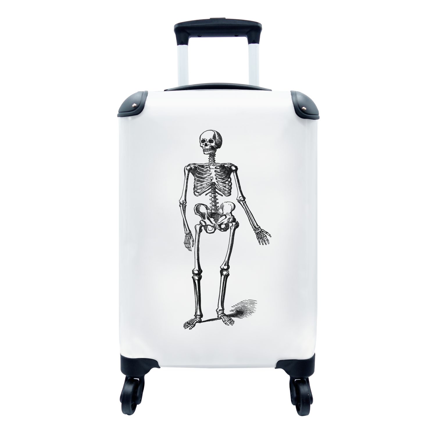 4 - Skelett Reisekoffer Rollen, Anatomie, MuchoWow Ferien, für Trolley, mit - rollen, Handgepäckkoffer Reisetasche Handgepäck Jahrgang