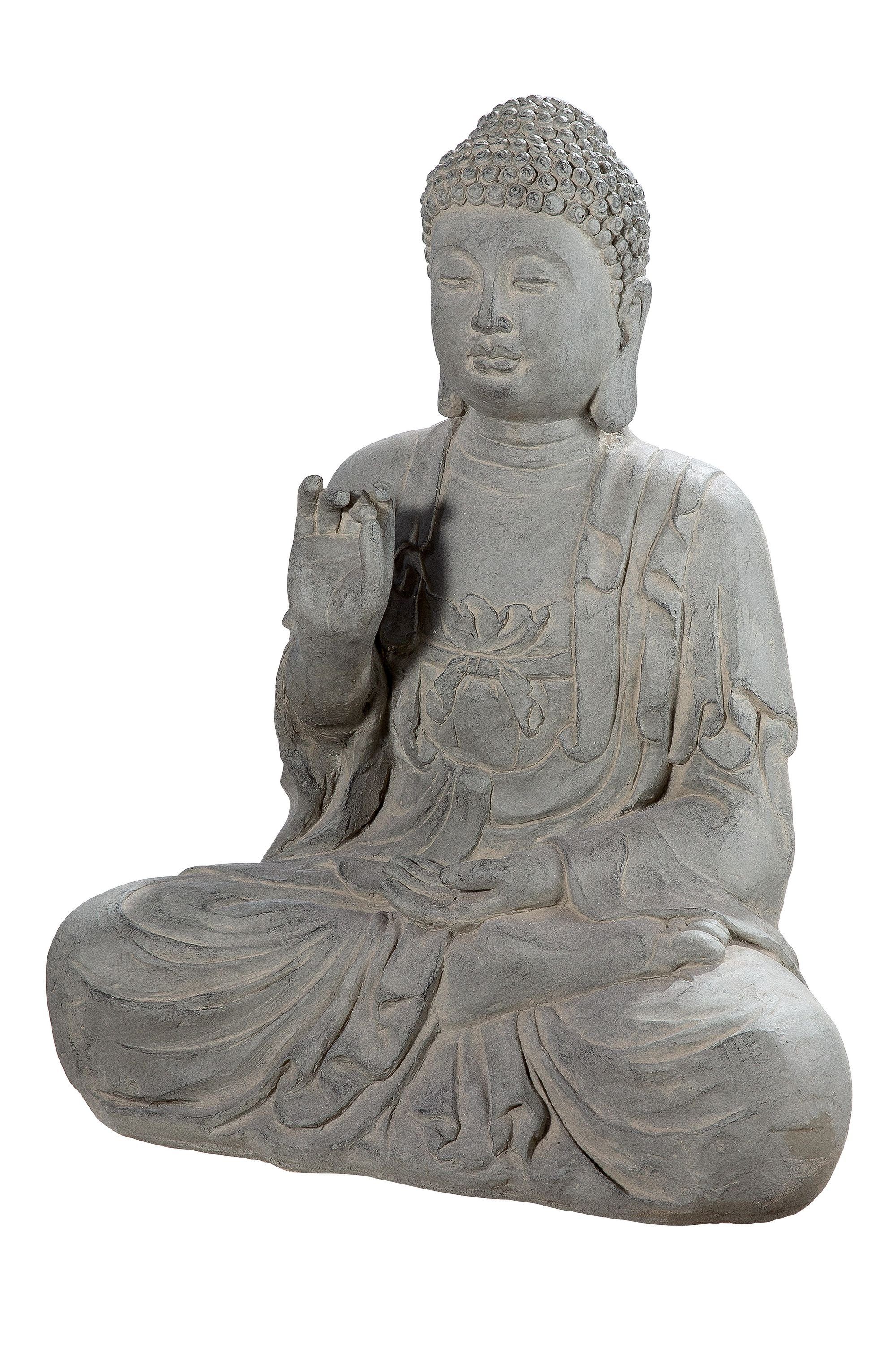 60,5cm GILDE Buddha B. - H. Skulptur - 52cm grau x GILDE Dekofigur Lotus