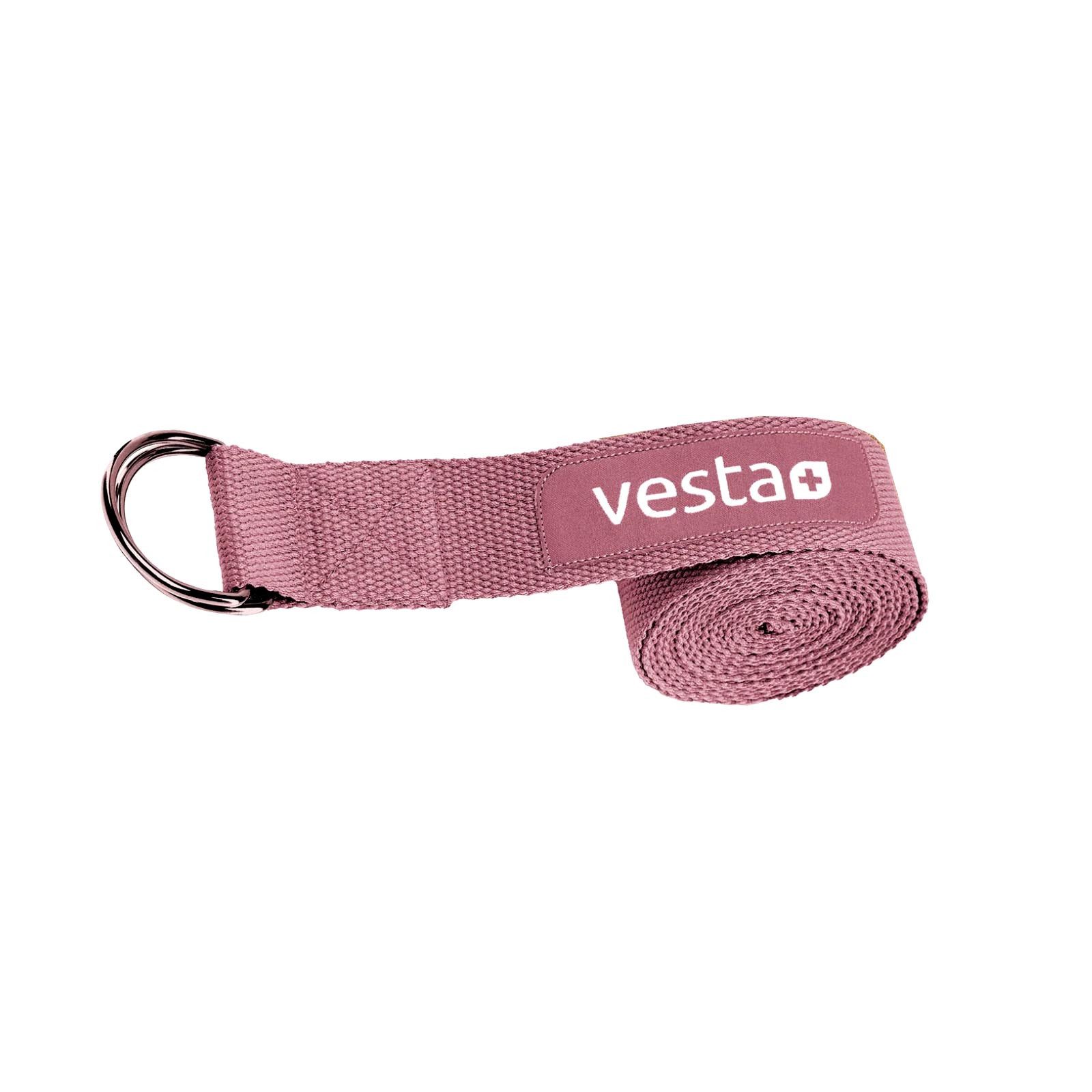 Vesta+ Yogagurt Yogaband Yoga Gurt Gürtel Strap Yogaschlaufe, 100% Baumwolle 250 x 3,8 cm mit Metall Verschlus