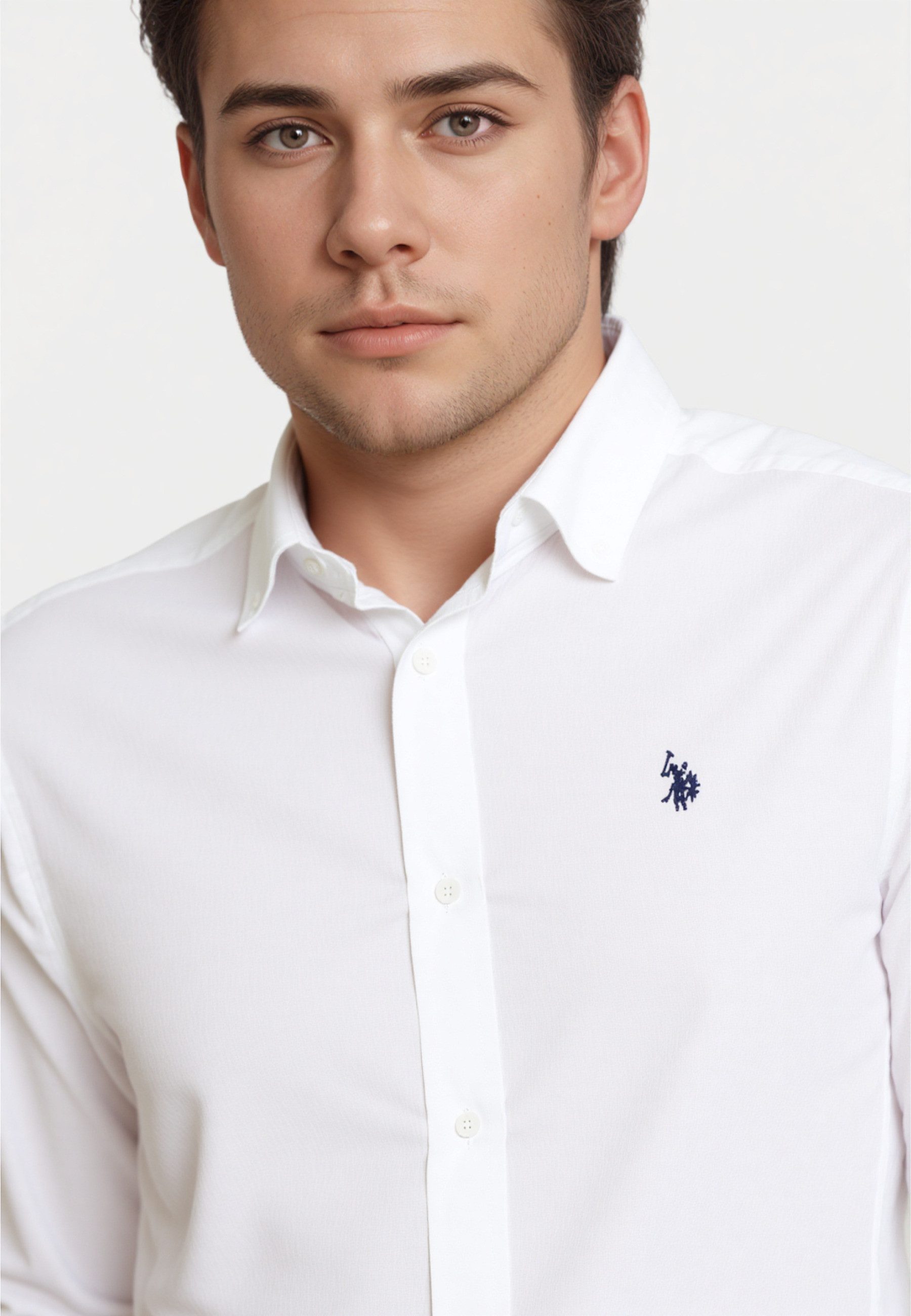U.S. Polo Assn. Langarmhemd Hemd Leinenhemd Button Down Linenshirt (1-tlg)