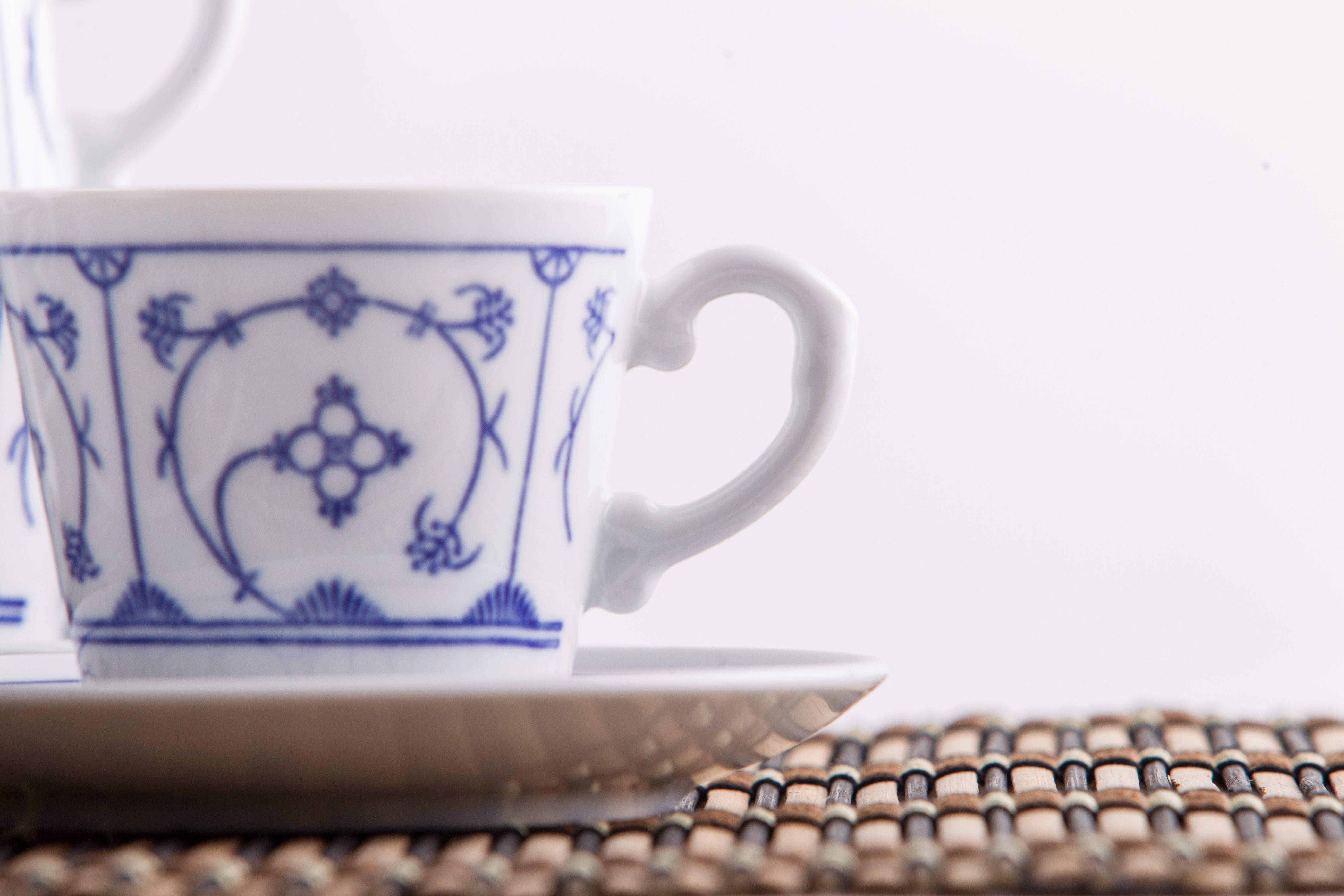 Kahla Kaffeeservice Personen, Hand dekoriert von Saks 6 (18-tlg), Porzellan, Blau 18tlg