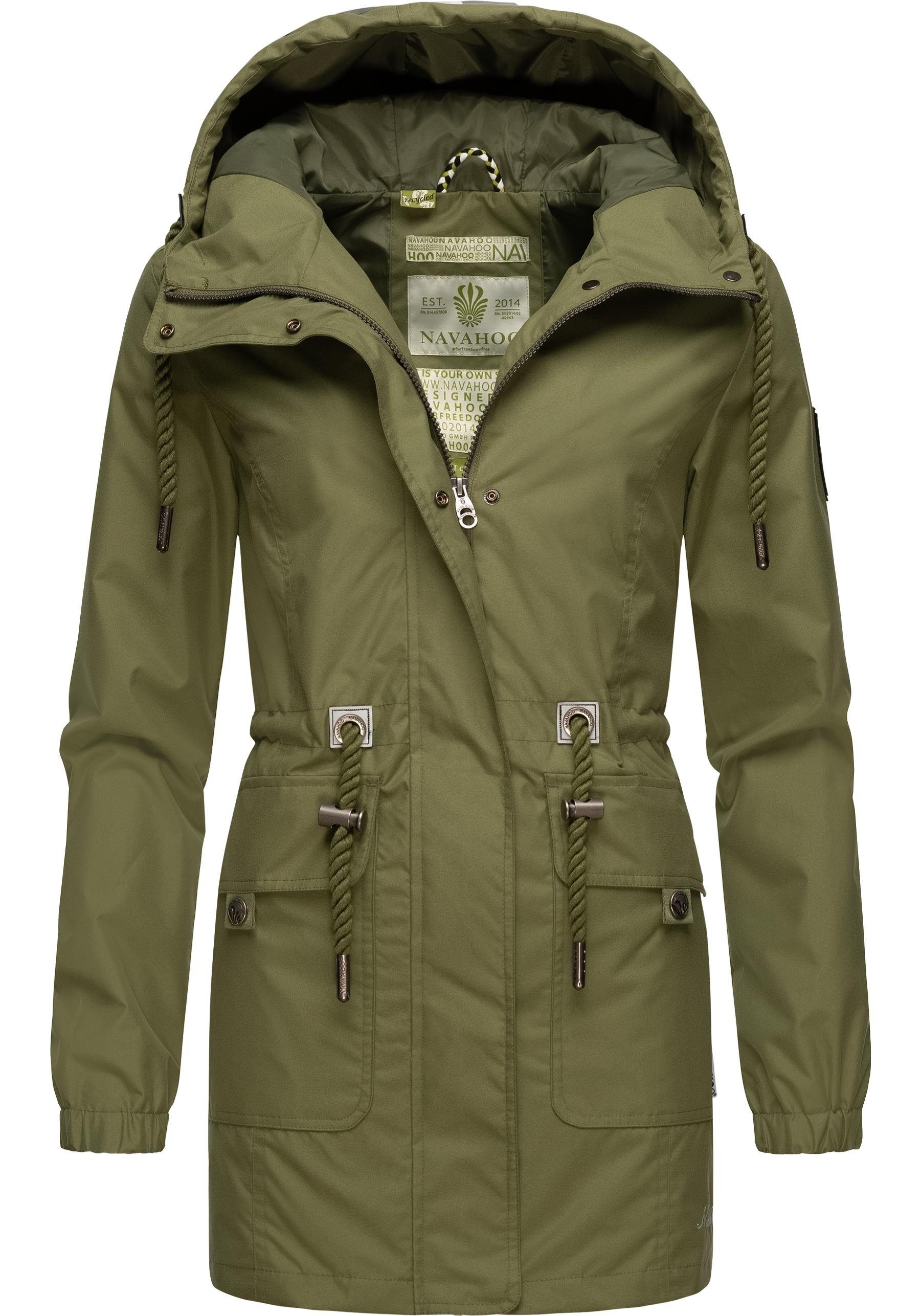 Navahoo Outdoorjacke aus Damen grün Neophee Übergangs recycelten Materialien Parka