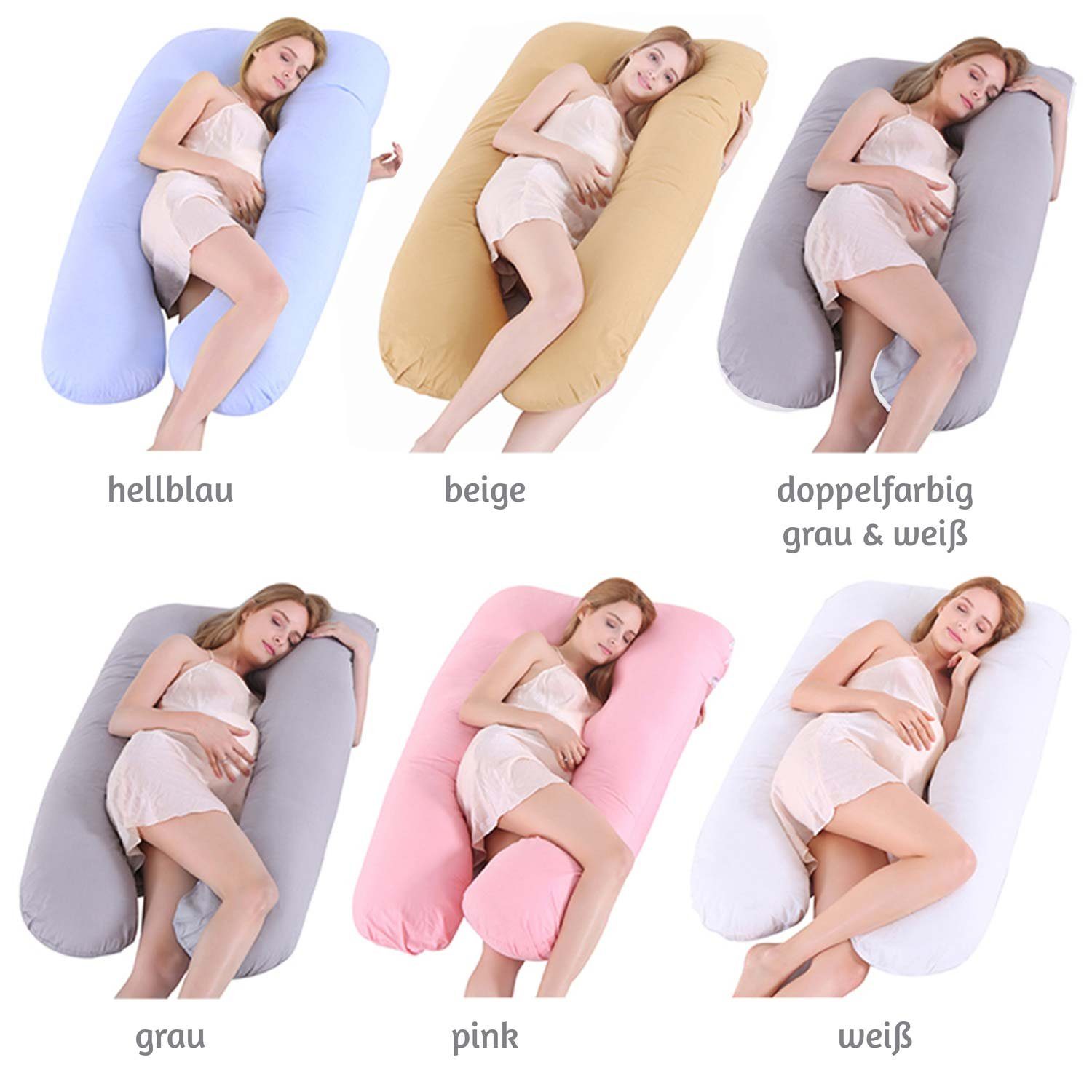 Baby-Kissen U-Form in Schwangerschaftskissen Stillkissen Stillkissen Grau-Weiß Lagerungskissen, Smoothy &