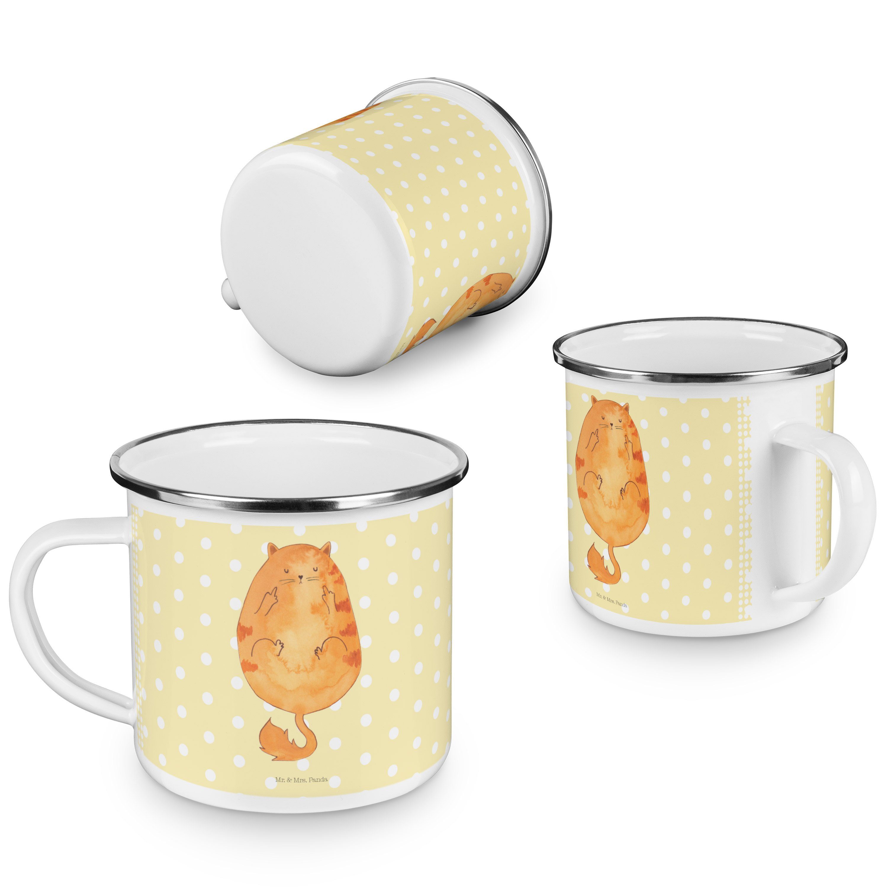Mr. & Mrs. Panda Katze Emaille Gelb Pastell - Becher Tiger, - Mittelfinger Geschenk, Katzenliebhaber