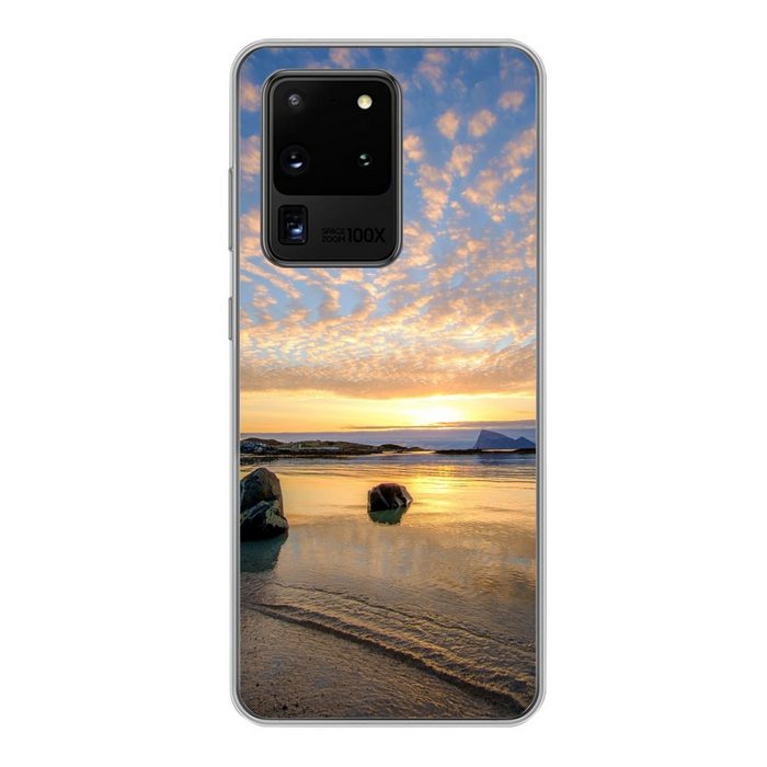 MuchoWow Handyhülle Strand - Sonne - Wolken Phone Case Handyhülle Samsung Galaxy S20 Ultra Silikon Schutzhülle