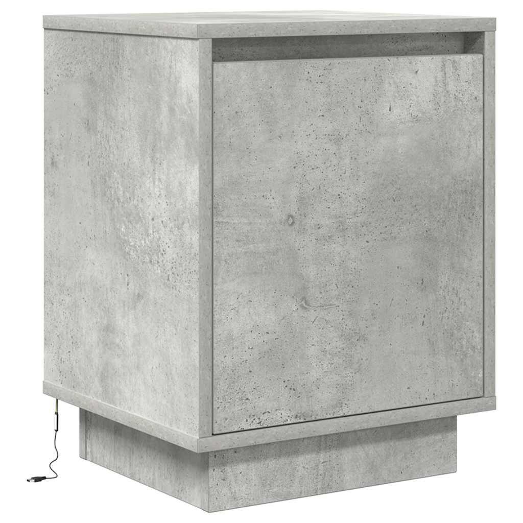 Nachttisch Nachttisch mit LED-Leuchten Betongrau 38x34x50 cm