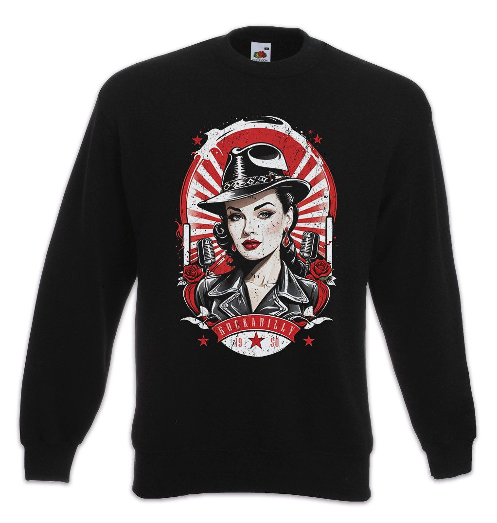 Urban Backwoods Sweatshirt Rockabella Beauty Sweatshirt Tattoo Rockabilly Art Artist Fifties 50s (1-tlg) Girl Pin Up Burlesque