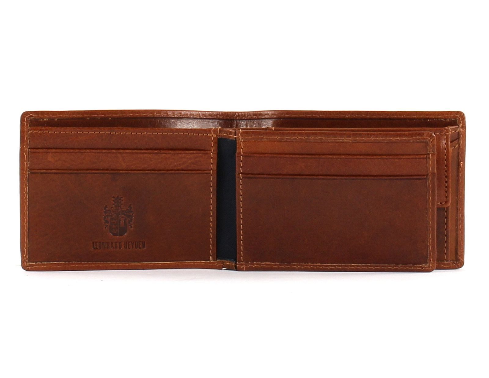 Leonhard Heyden Geldbörse Wallet, aus echtem Rindsleder, Fächer