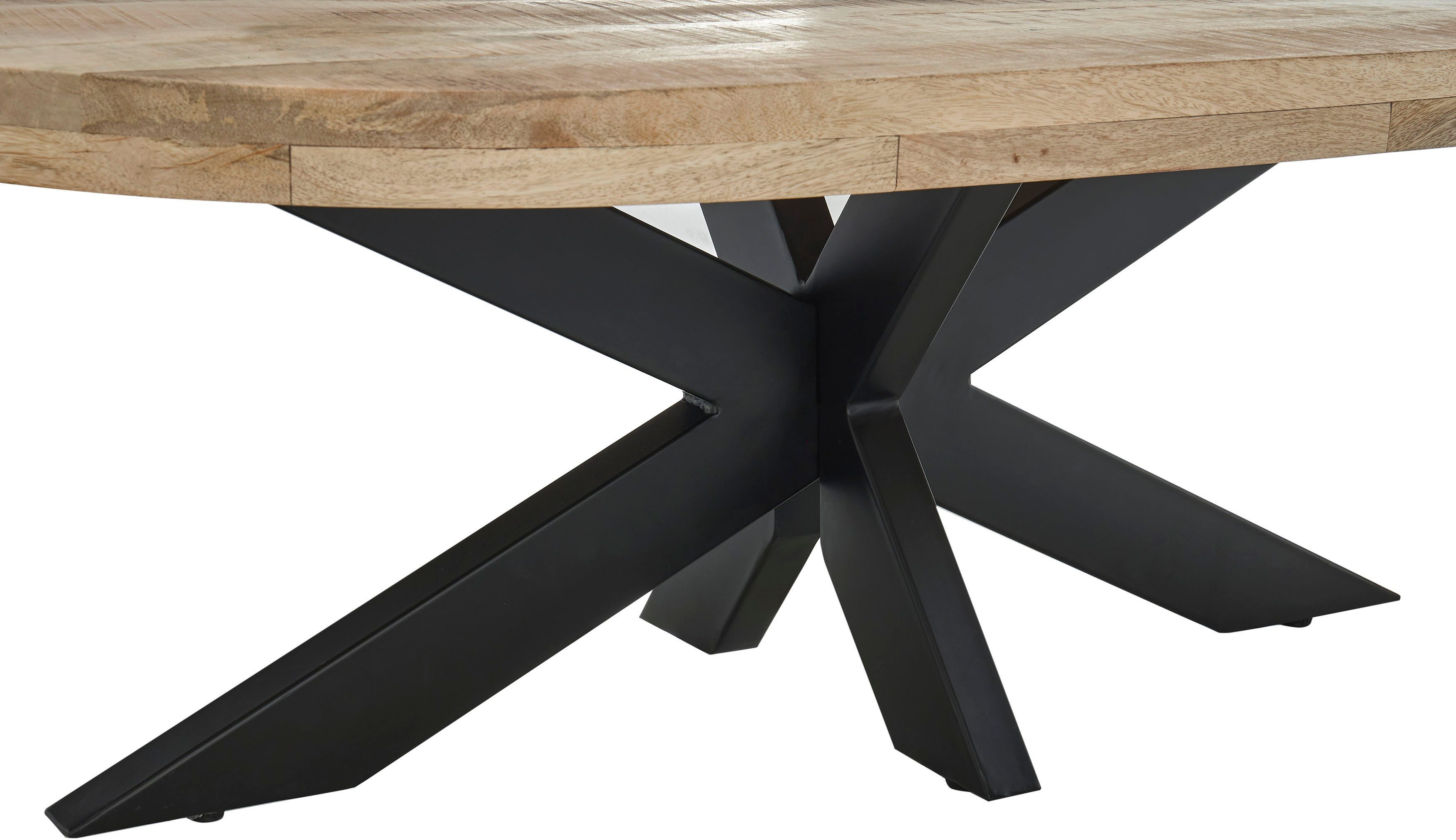 Stolkom Sp.z.o.o. Couchtisch Mumbai, Massivholz Mango Wood, Tisch mit Ovaler Tischplatte