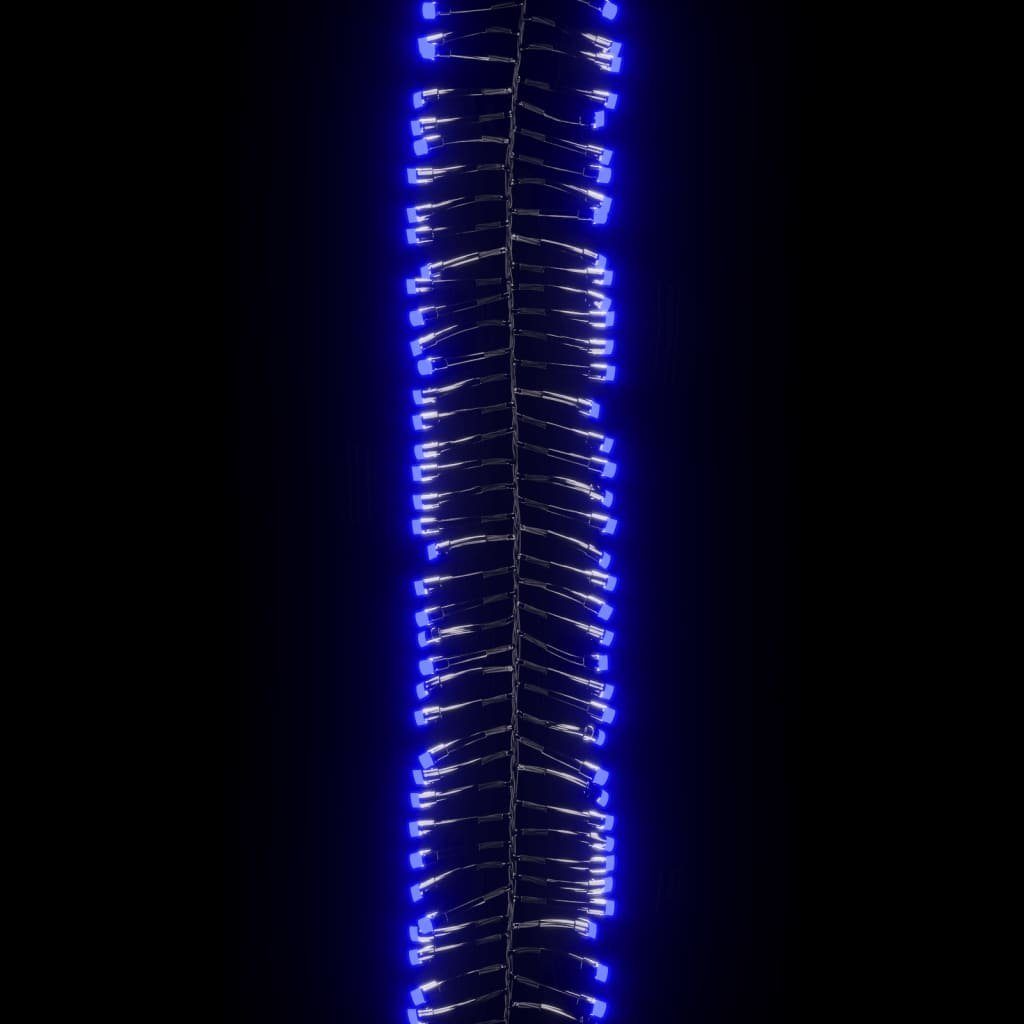 400 Blau PVC mit 7,4 und Dunkelgrün (1-tlg) Christbaumschmuck LED-Lichterkette Blau vidaXL m LEDs