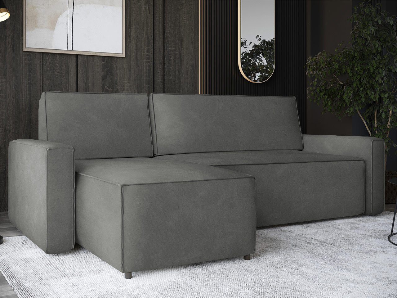 MIRJAN24 Ecksofa Madryt, mit Schlaffunktion und Bettkasten, L-Form Couch  mit Bettfunktion