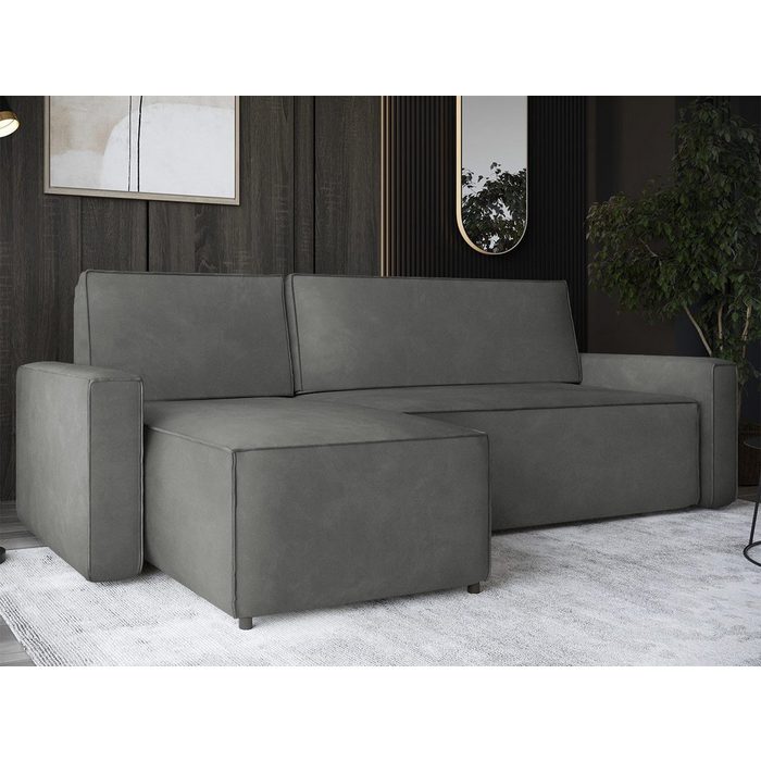Mirjan24 Ecksofa Madryt mit Schlaffunktion und Bettkasten L-Form Couch mit Bettfunktion