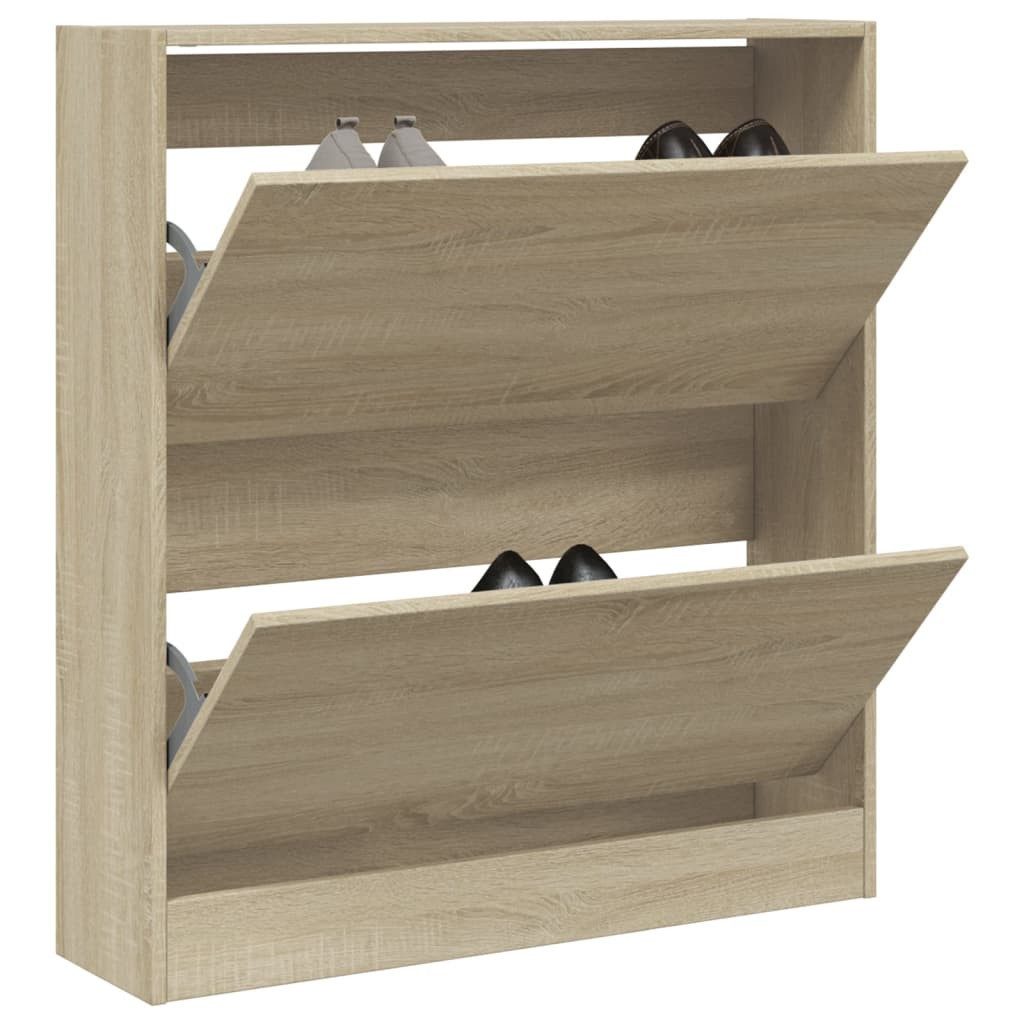 vidaXL Schuhschrank 80 x 21 x 875 cm Schuhschrank Sonoma Eiche 80x21x87,5 cm Spanplatte