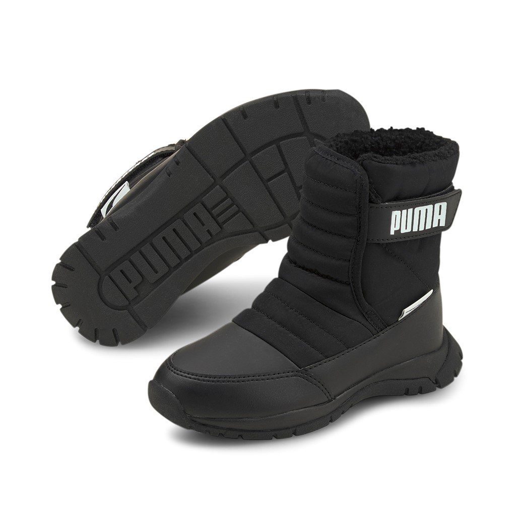 PUMA Winterstiefel Nieve (wasserabweisend/gefüttert) schwarz Kinder Sneaker