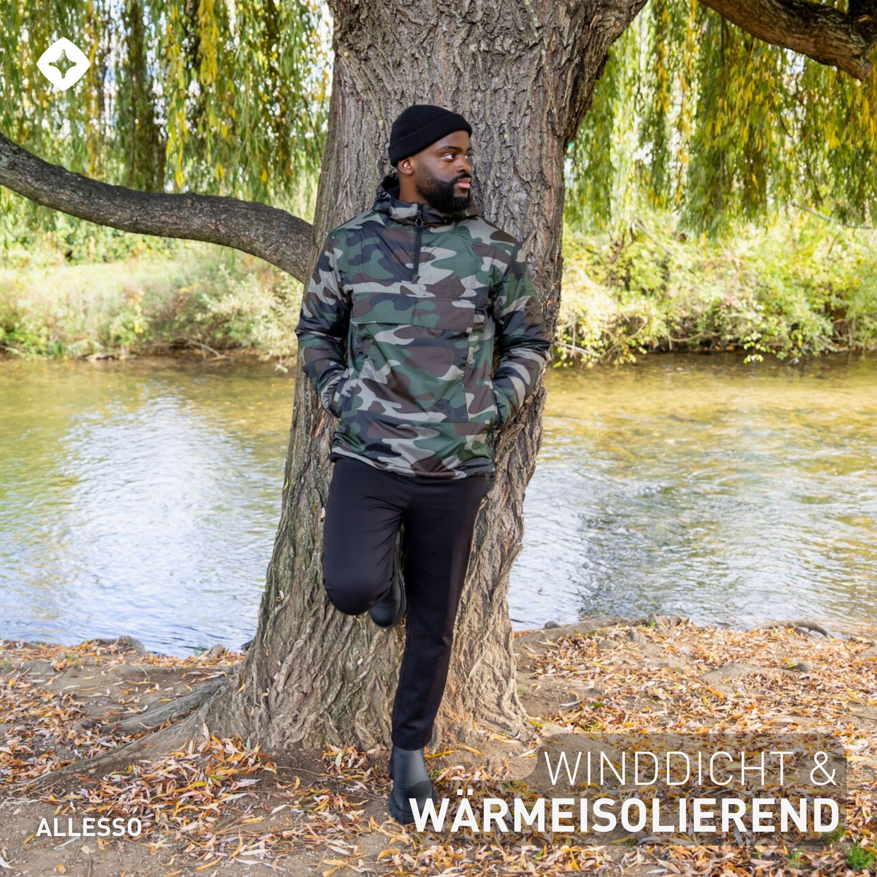 Höhenhorn Winterjacke Allesso Herren für Männer Windbreaker Gefüttert Schlupfjacke Seitlicher Reißverschluss, Winddicht, Wasserdicht, Atmungsaktiv