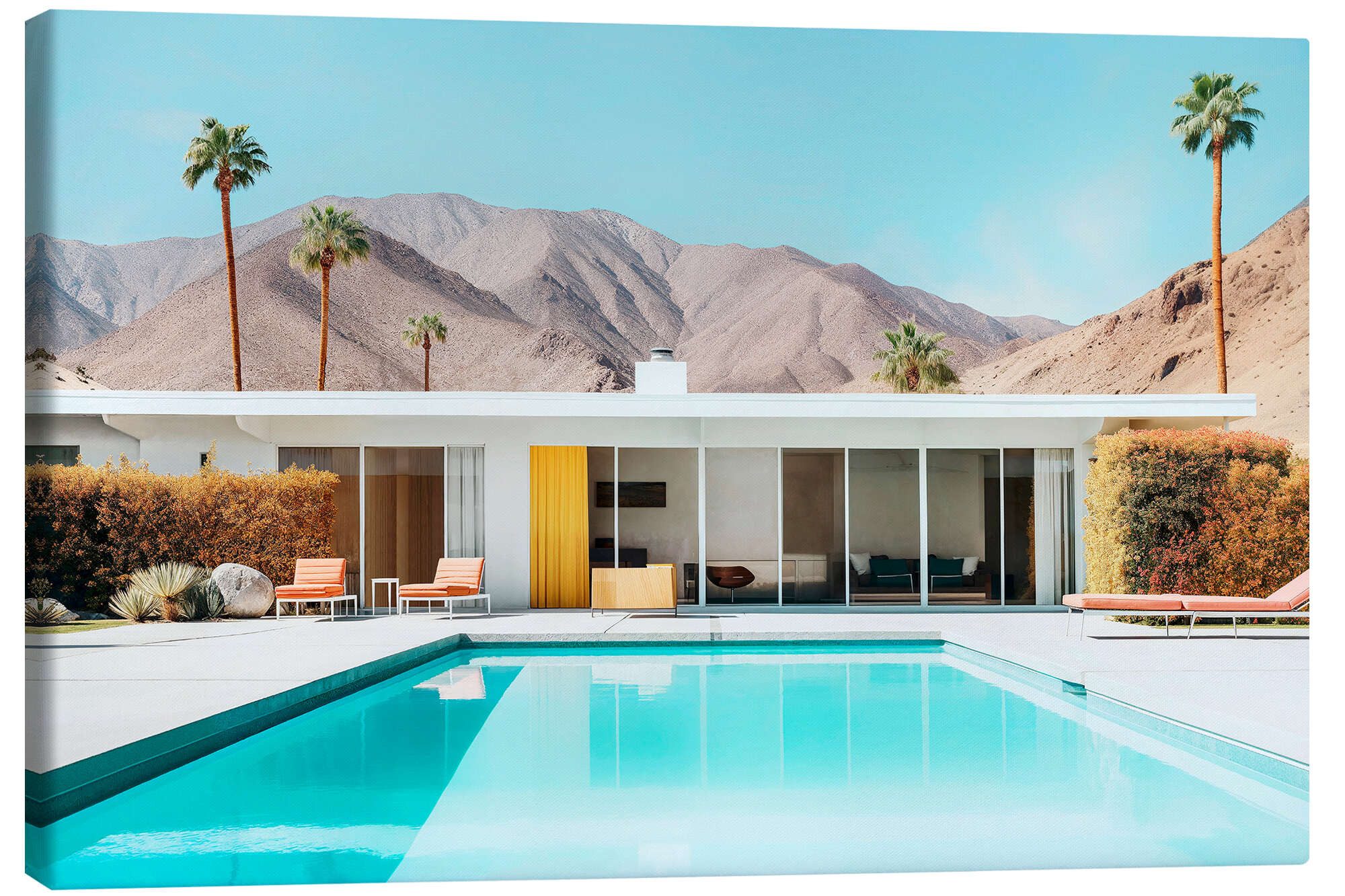 Posterlounge Wandbild California Dreaming - Palm Springs Pool in der Wüste, günstig online kaufen