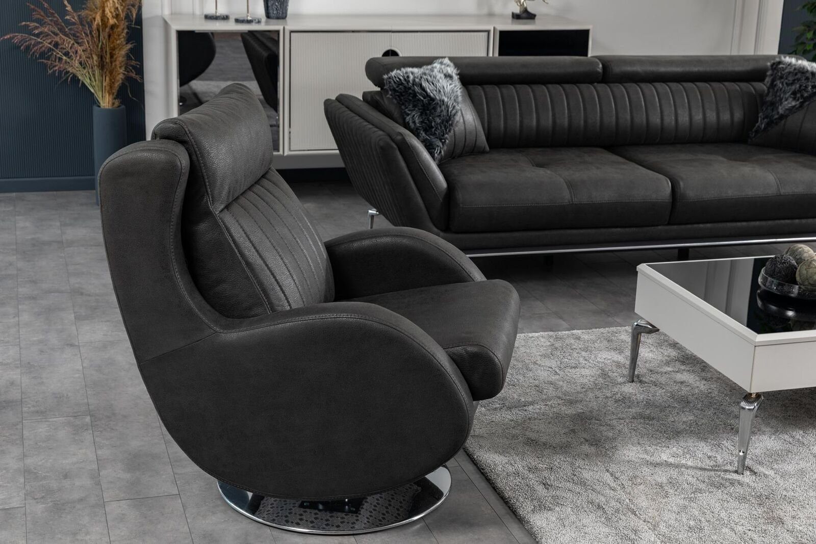 JVmoebel Sessel Wohnzimmer Sessel Lounge Polstersessel Neu Schwarz Modern, Made in Europa