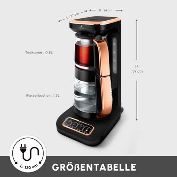 Karaca Wasser-/Teekocher Çaysever Robotea Pro 4 in 1 Sprechender Automatischer Glas Teekocher