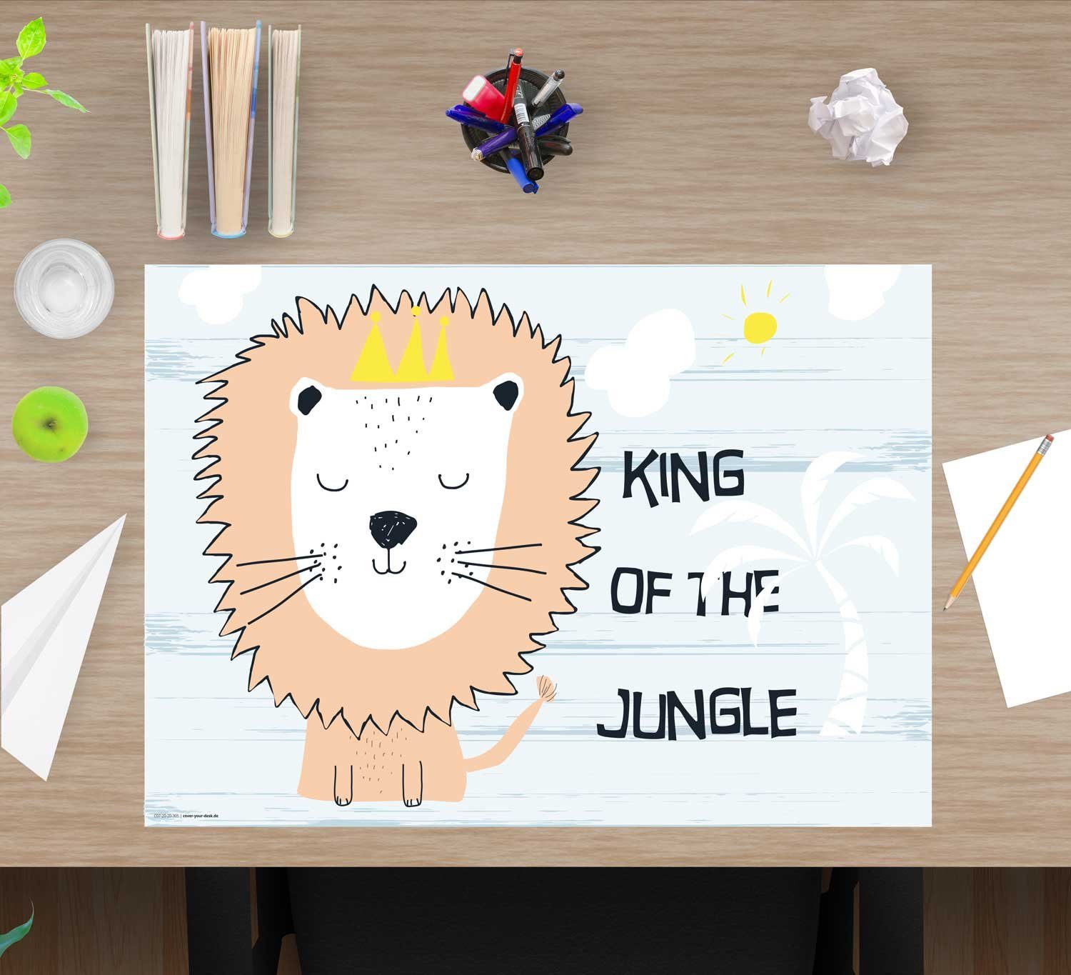cover-your-desk.de Schreibtischunterlage King of the jungle – 60 x 40 cm – Schreibunterlage aus Premium-Vinyl für Kinder und Erwachsene, (1 tlg)