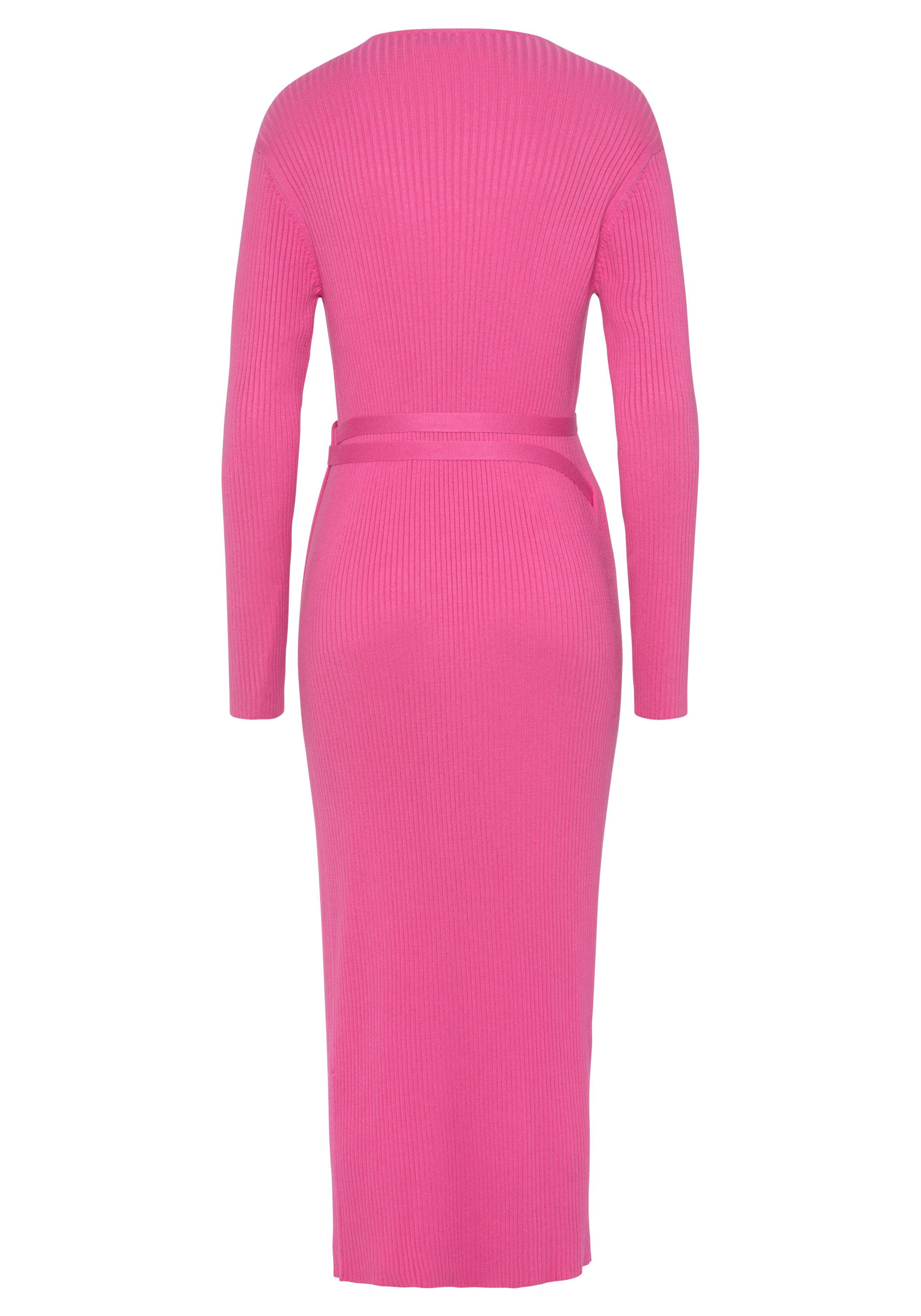 LASCANA Strickkleid Loungekleid zum wickeln mit Taillengürtel, Loungewear