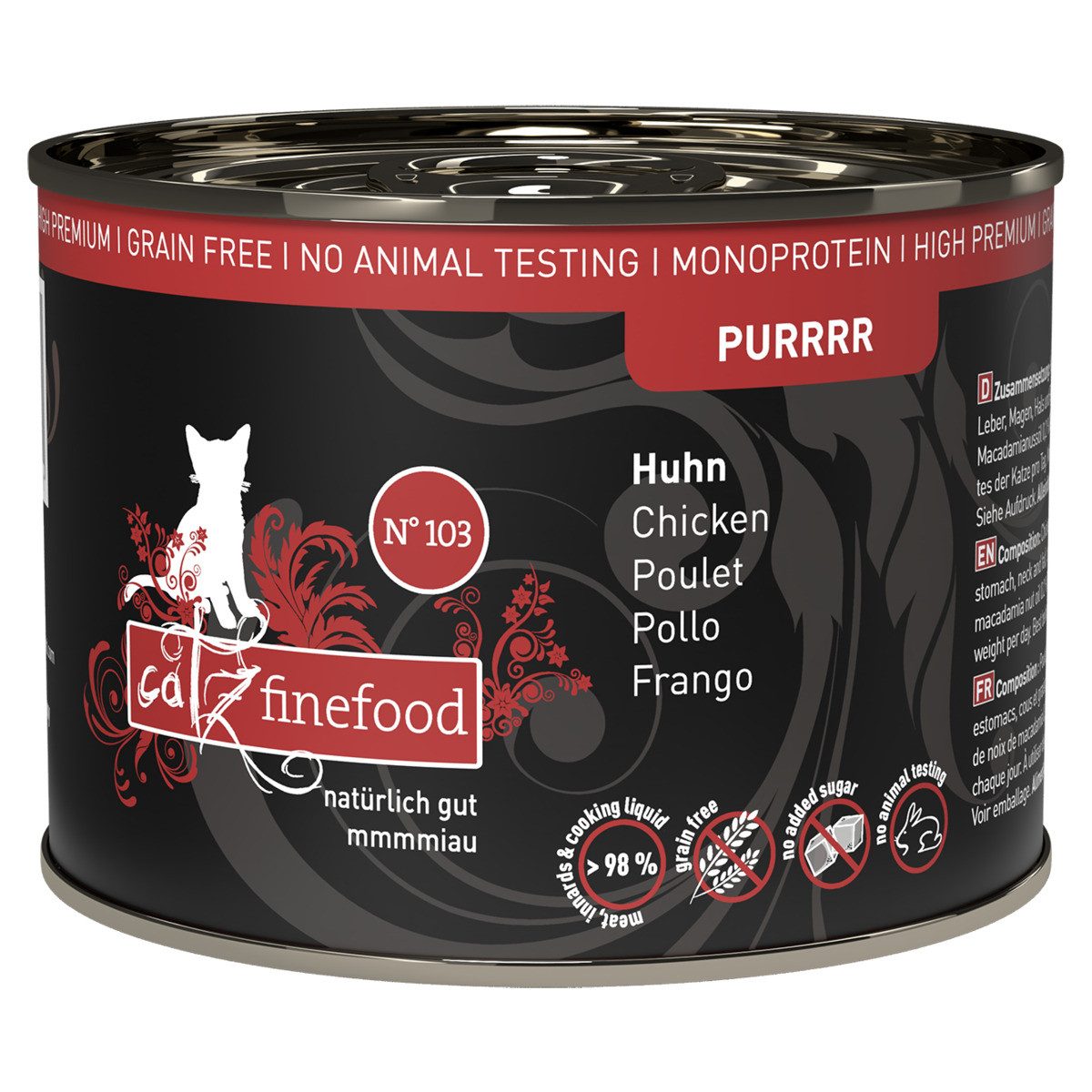 catz finefood Purrrr No. 103 Huhn 200 g - 6 Stück, Nassfutter für: Katze
