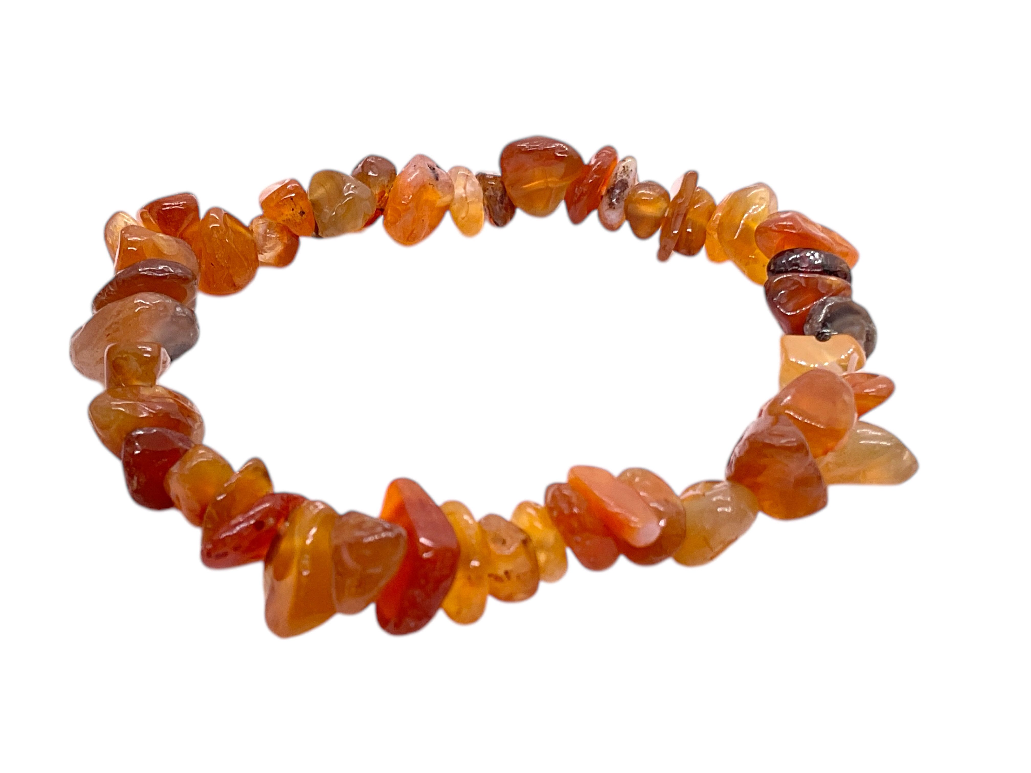 Steinfixx® Armband Carneol Splitterarmband - Brasilien - Der Mutmacherstein (Heilstein, 1-tlg., 18 cm Umfang), 100 % echt, Handarbeit