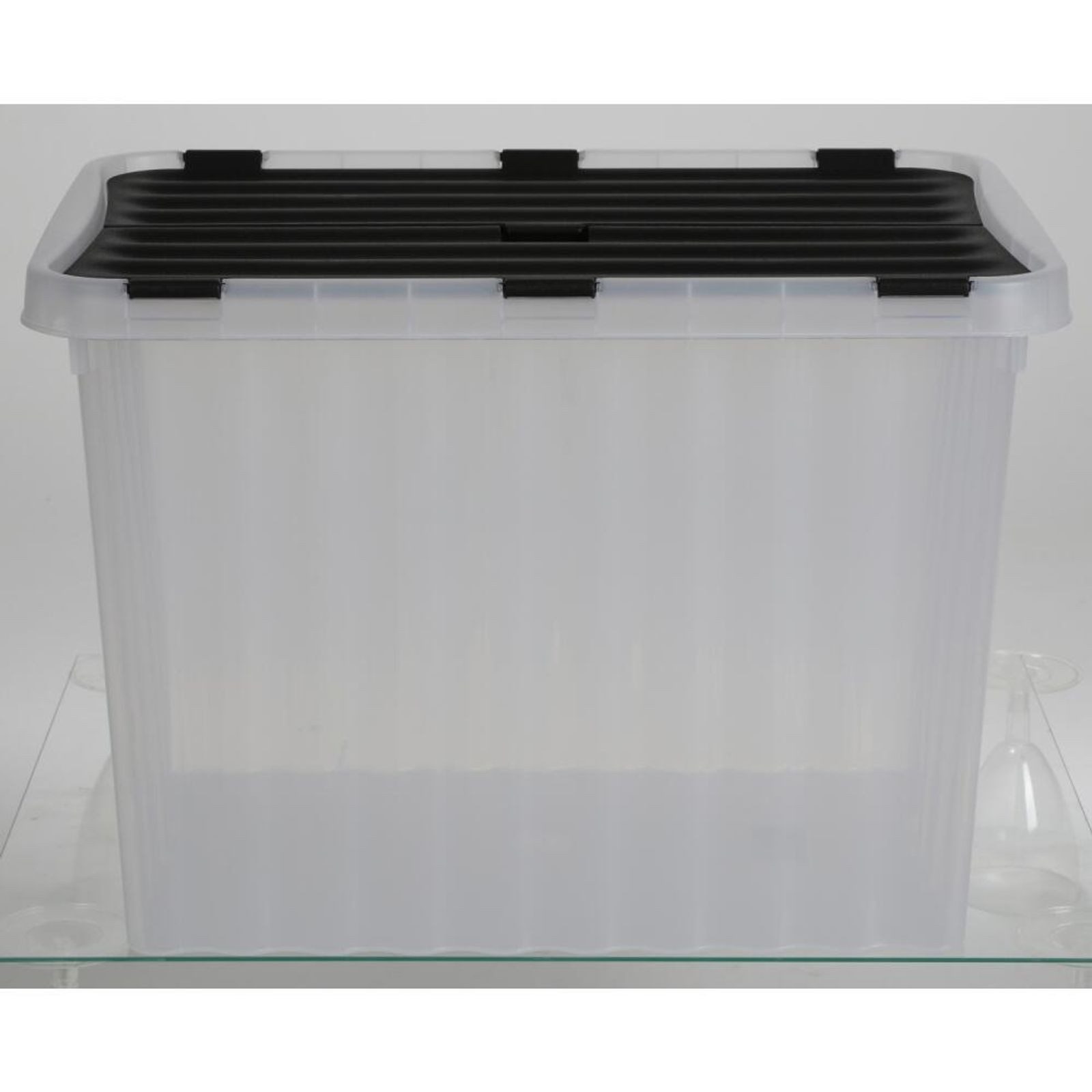Jelenia Plast Aufbewahrungsbox 8x Wellenboxen 24L 43x30x30cm Transparent Deckel Aufbewahrung