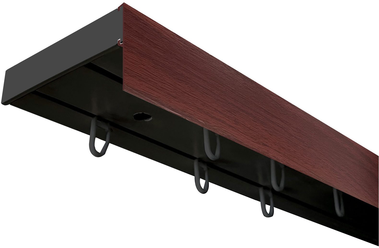SN DECO GROUP Gardinenschiene Vorhangschiene SH (1) mit Blende 5 cm, 2-läufig, Fixmaß, mit Bohren, verschraubt, Kunststoff