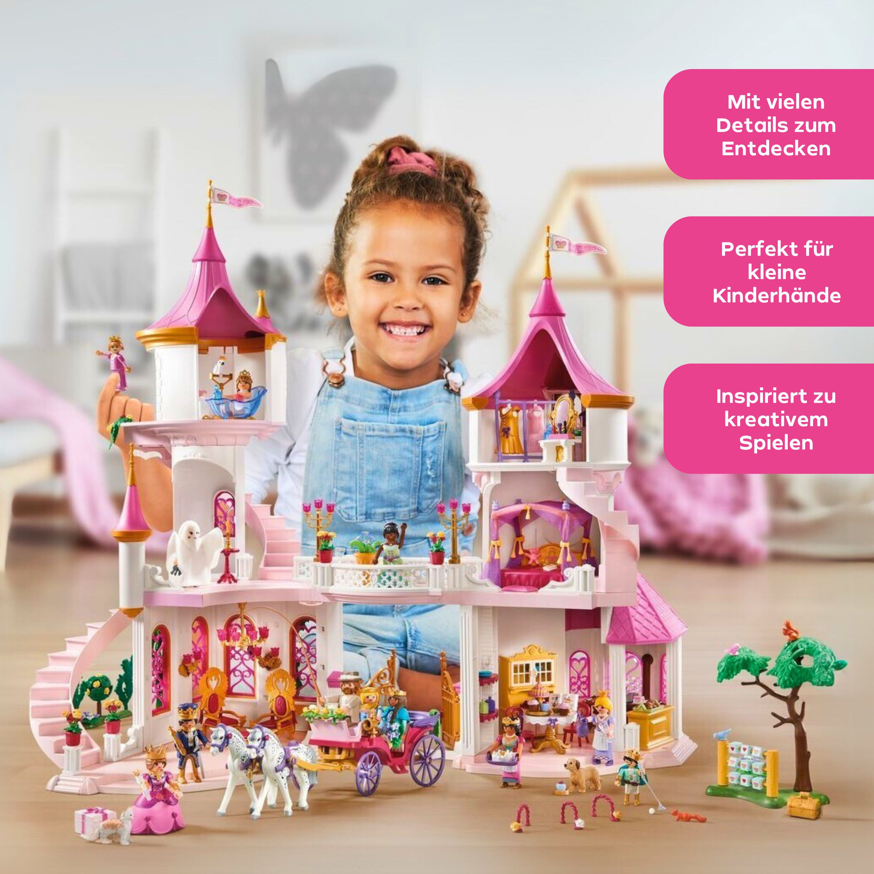 Playmobil® Prinzessinnenschloss mit Königspaar (71845), Playmobil Princess Magic Konstruktions-Spielset, (421 St), Made in Germany