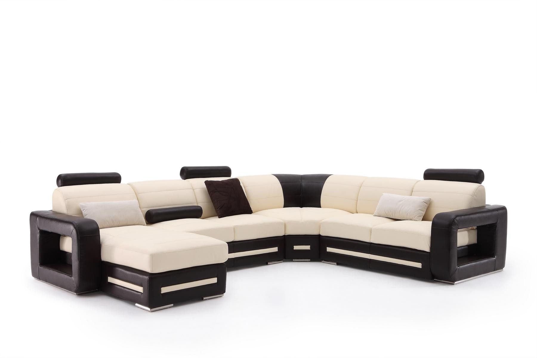 Salottini Wohnlandschaft Traum XL Ecksofa Adolfo Leder Wohnlandschaft, 4 Teile, Federkern