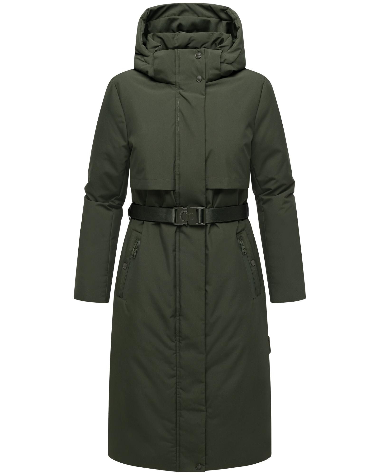 Navahoo Wintermantel Waldbummler 14 Wasserabweisender Winterparka mit Kapuze und Taillengürtel