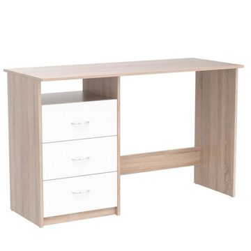 EBUY Computertisch Weißer Schreibtisch mit Schubladen – praktischer Schreibtisch (1-St)