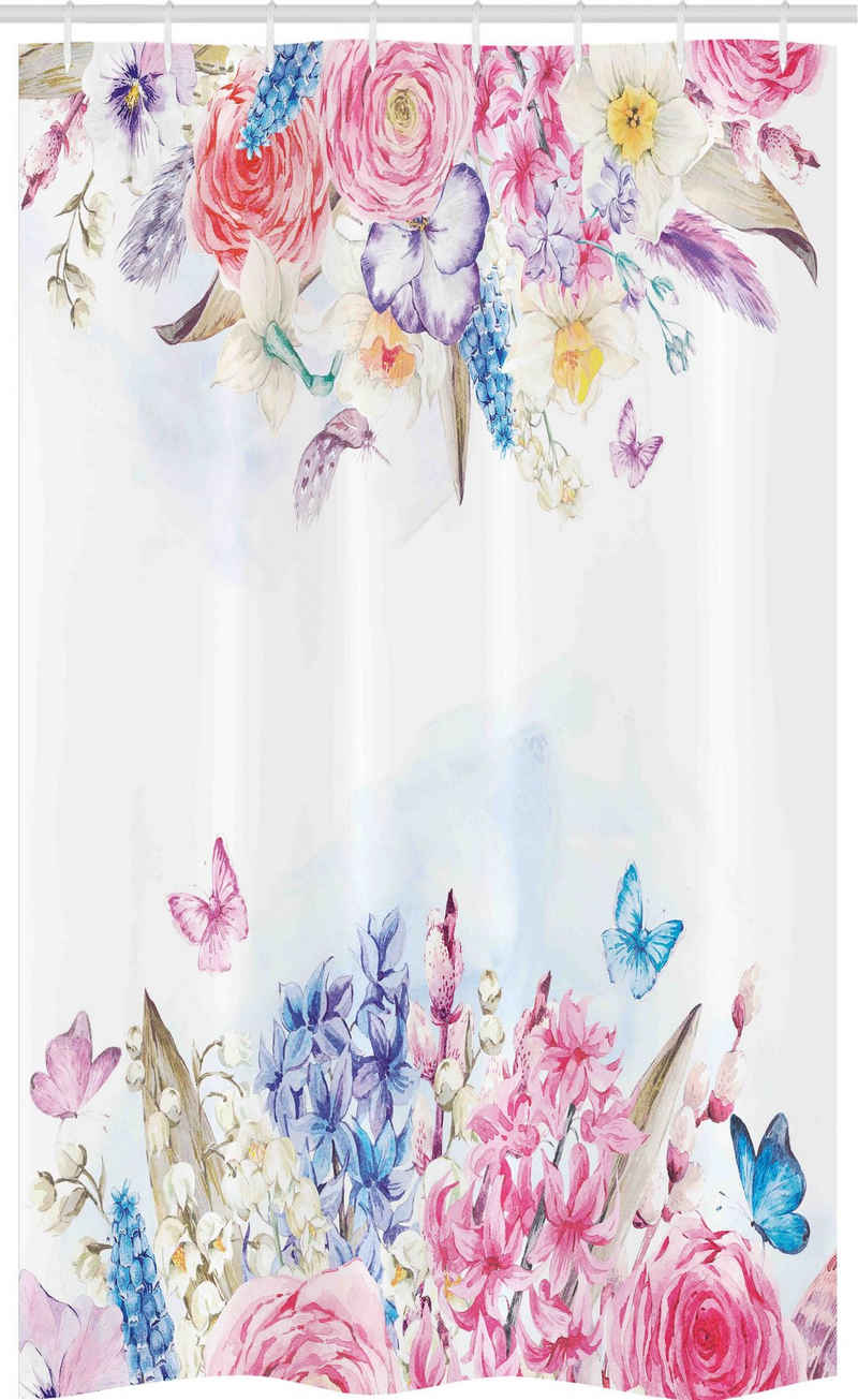 Abakuhaus Duschvorhang »Badezimmer Deko Set aus Stoff mit Haken« Breite 120 cm, Höhe 180 cm, Shabby Chic Rosen-Blumen-Gänseblümchen