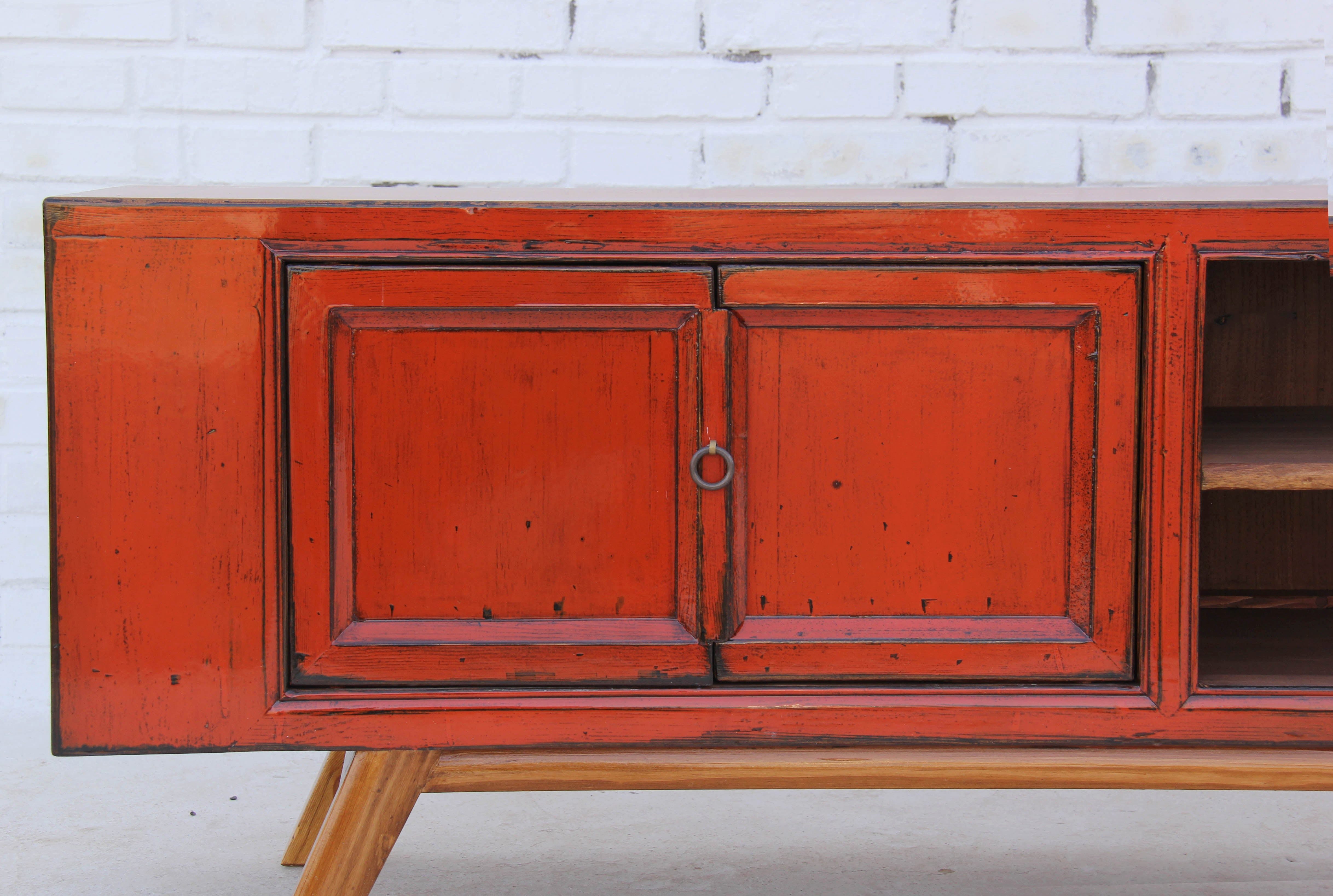 Luxury-Park-Direct Kommode TV Sideboard Rot Longboard 200cm