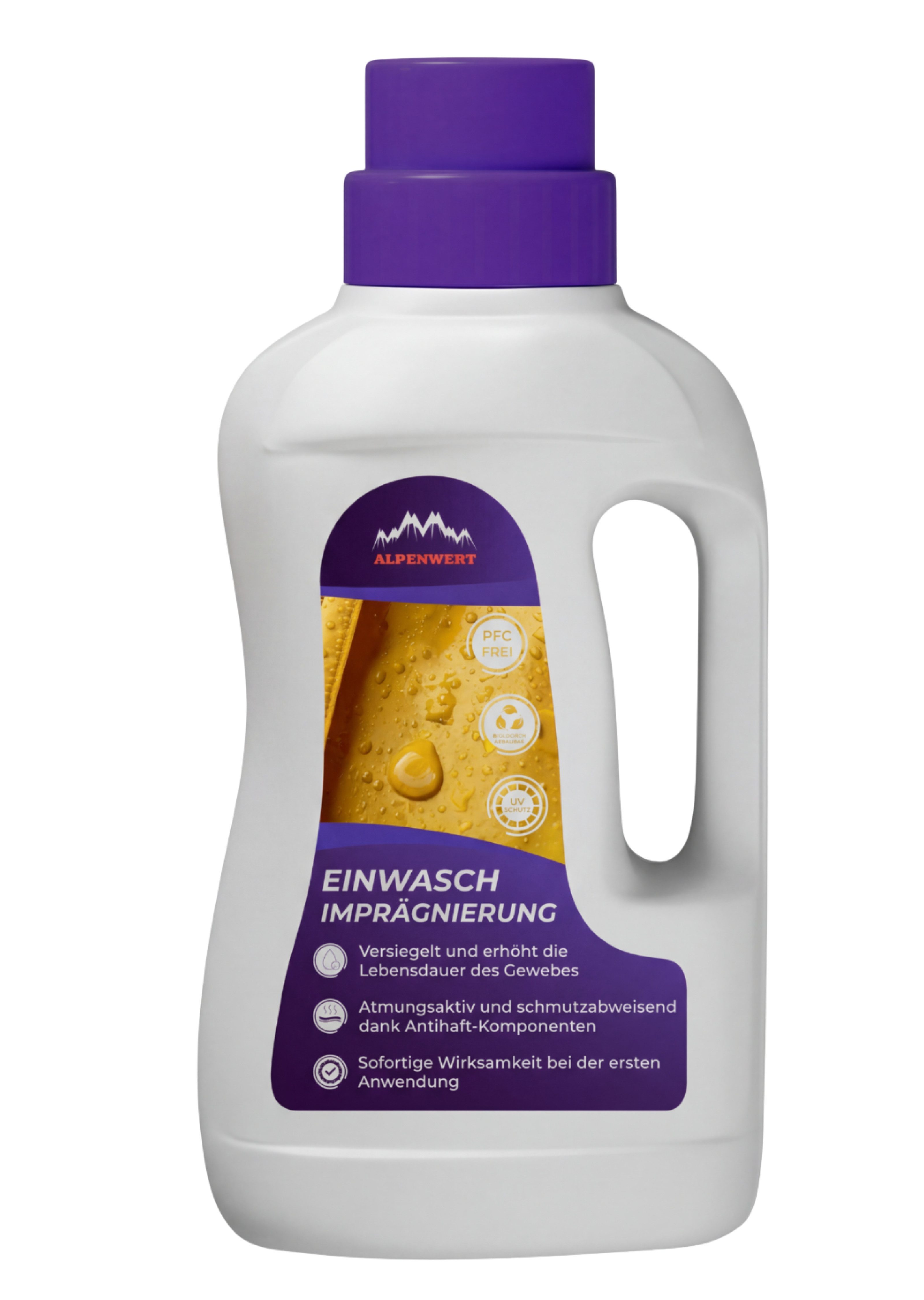 Alpenwert Imprägnierwaschmittel für Outdoor- & Funktionsbekleidung Spezialwaschmittel (Erneuert die wasserabweisende Funktion von Outdoorbekleidung)