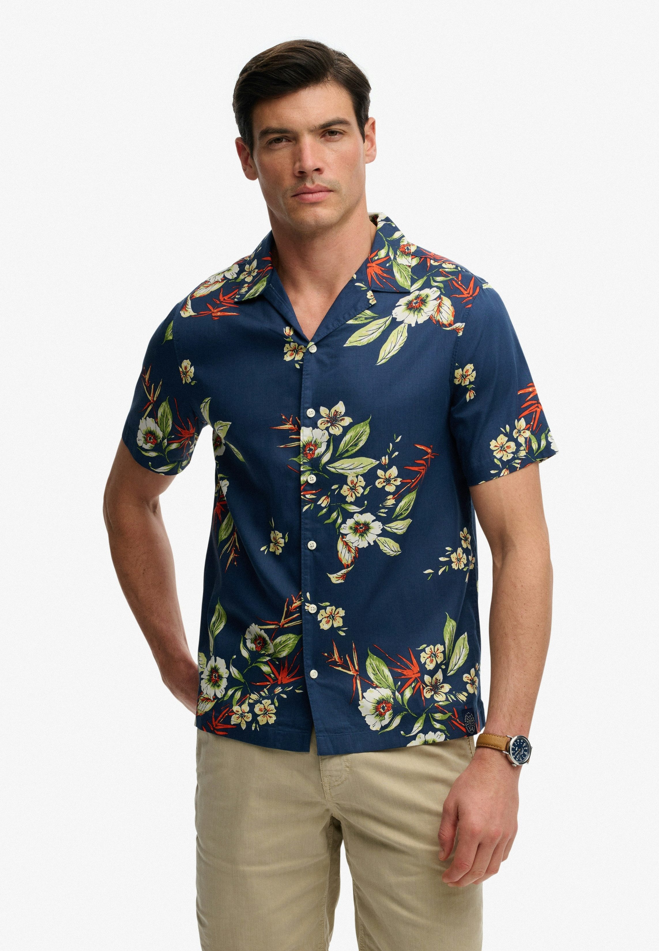 Superdry Hawaiihemd HAWAIIAN PRINT S/S SHIRT mit sommerlich coolem Hawaii-Blumen-Print