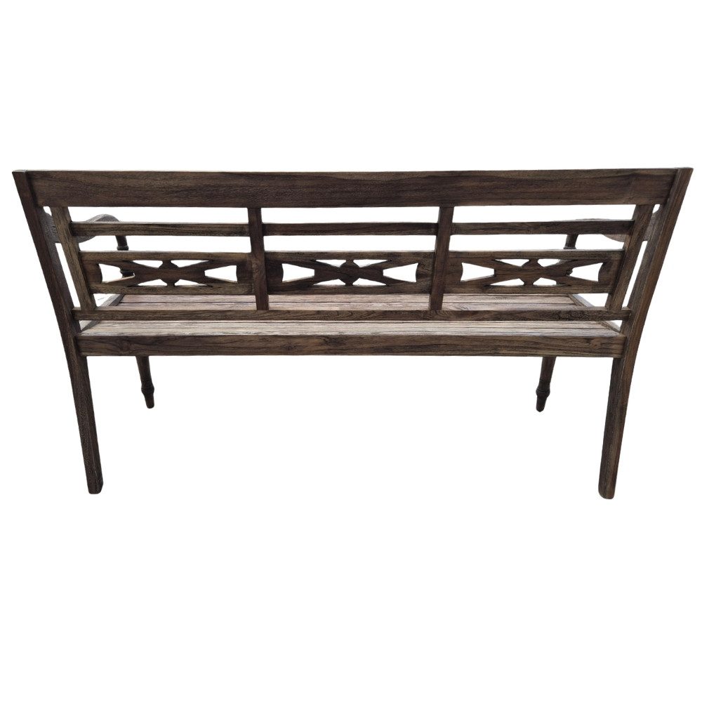 LebensWohnArt Sitzbank Massive Teakholz Sitzbank CHRISTOS 150cm brown Outdoor Gartenbank – Bild 5 von 5