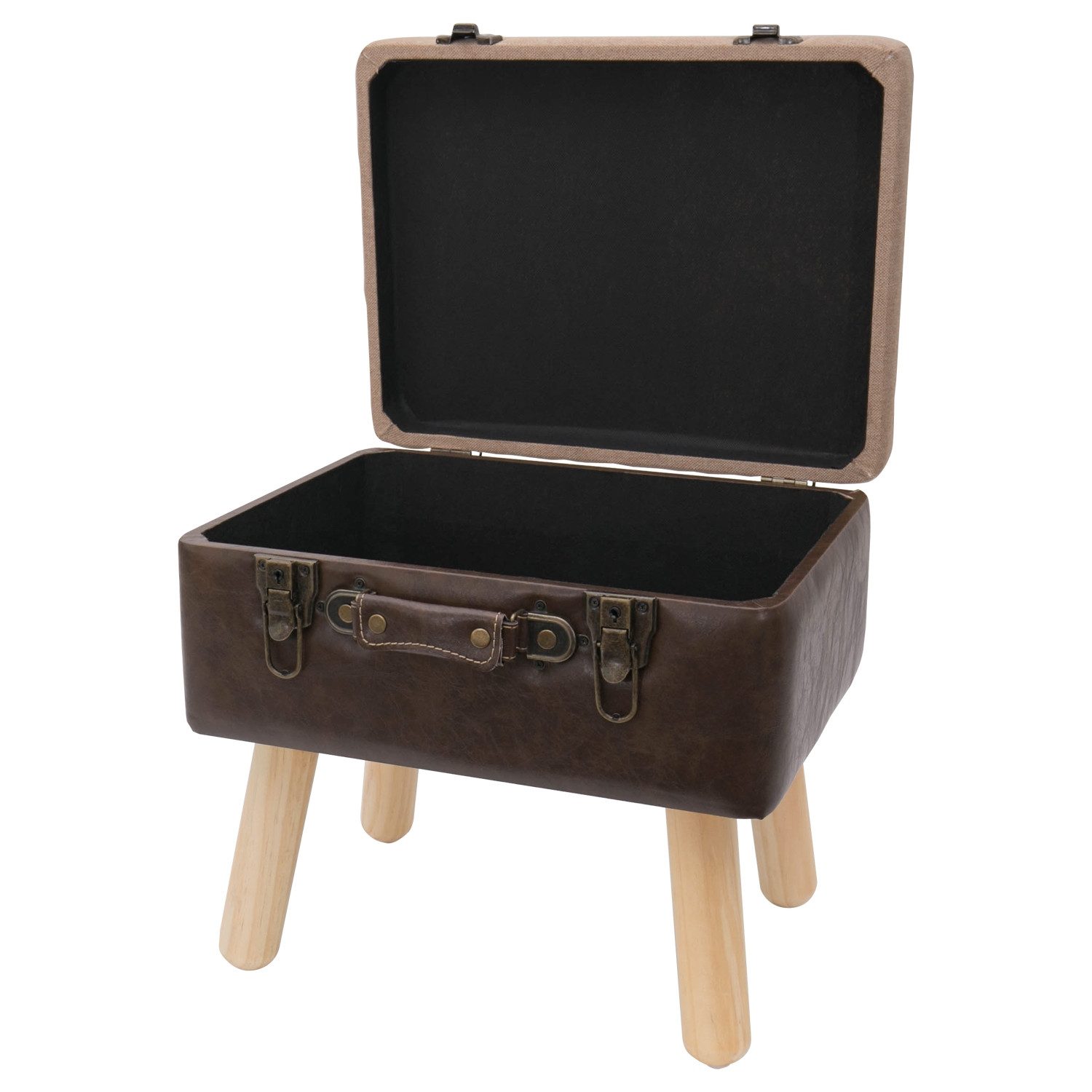 HMF Stauraumhocker handgefertigter Hocker aus Holz, dekoratives Wohnaccesso günstig online kaufen