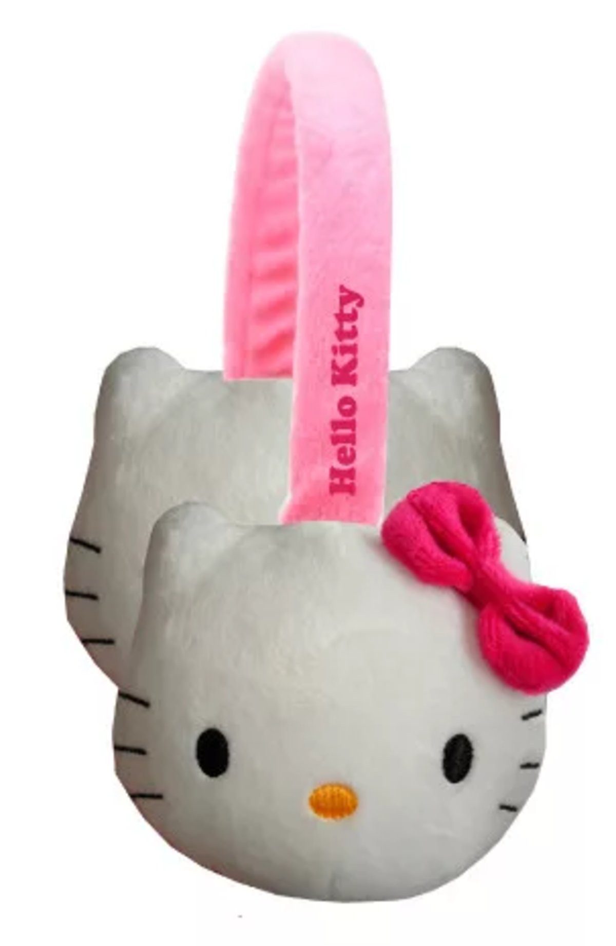 Hello Kitty Bommelmütze Hello Kitty Pink Bow 3D Plüsch Ohrwärmer